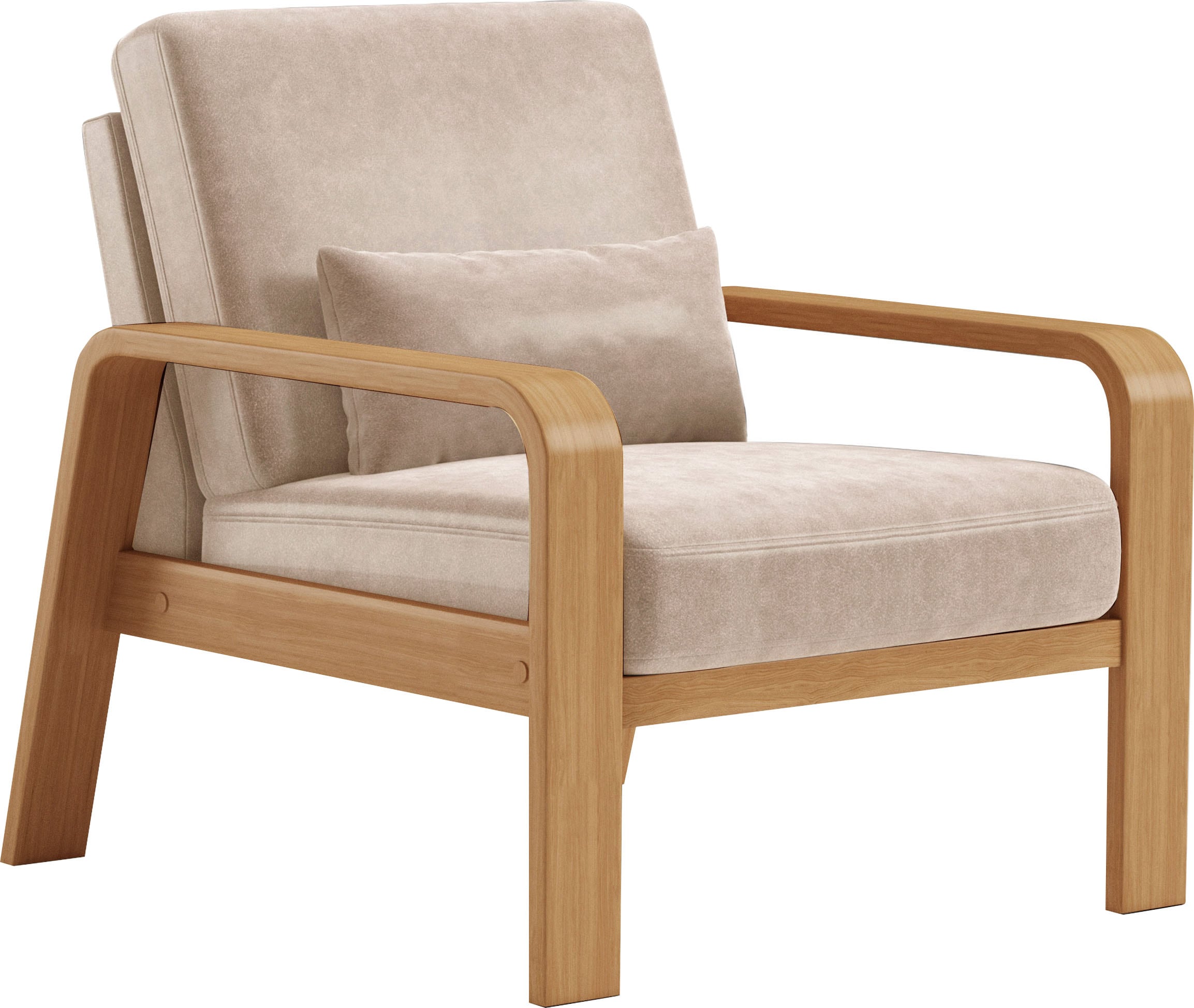 sit&more Sessel »Kolding«, Armlehnen aus eichefarbigem Buchenholz, verschiedene Bezüge und Farben