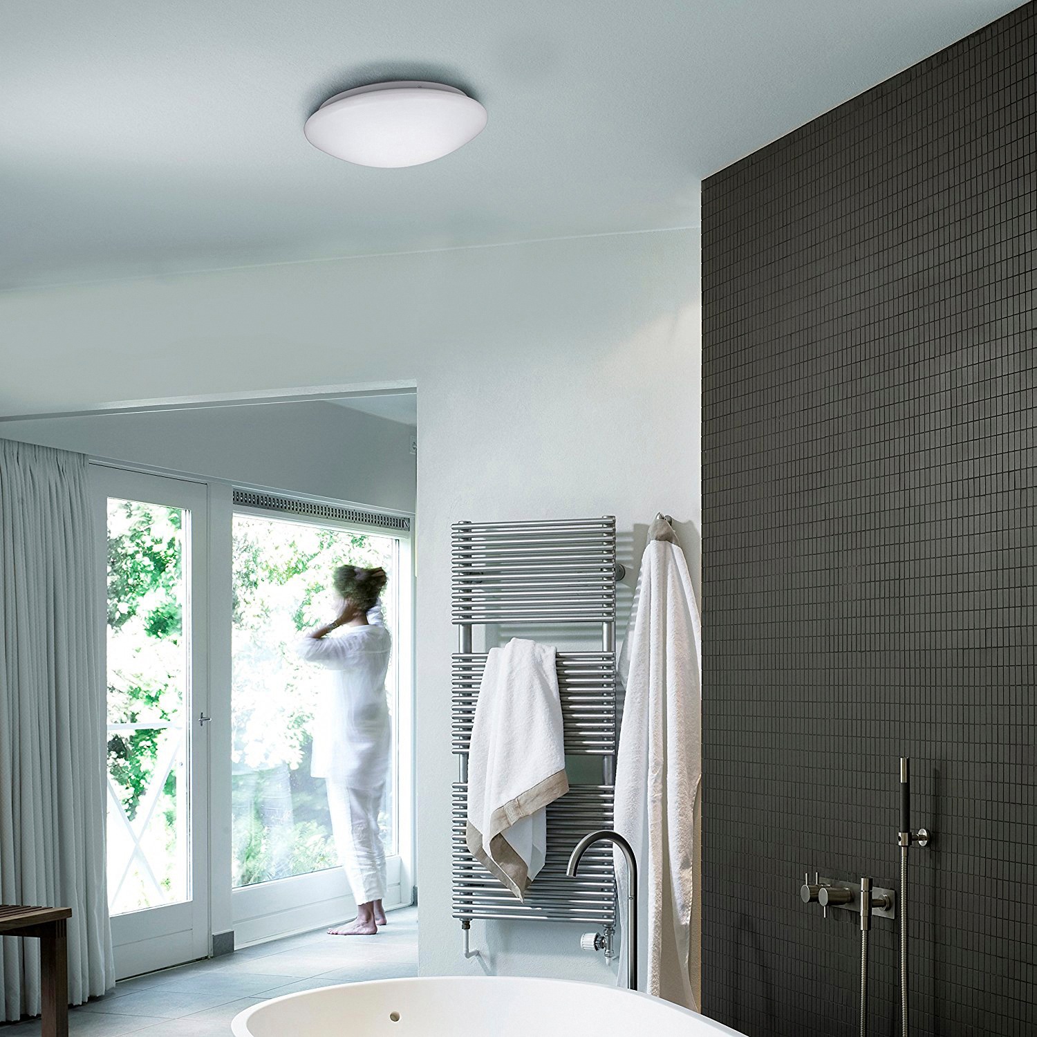 B.K.Licht LED Deckenleuchte »BK_DL1084 LED-Deckenlampe Bad, 12W, 4.000K Neutralweißes Licht«, 1 flammig, Leuchtmittel LED-Modul | LED fest integriert, 1.200 Lumen, IP44 Spritzwasserschutz, LED-Badlampe Ø29cm