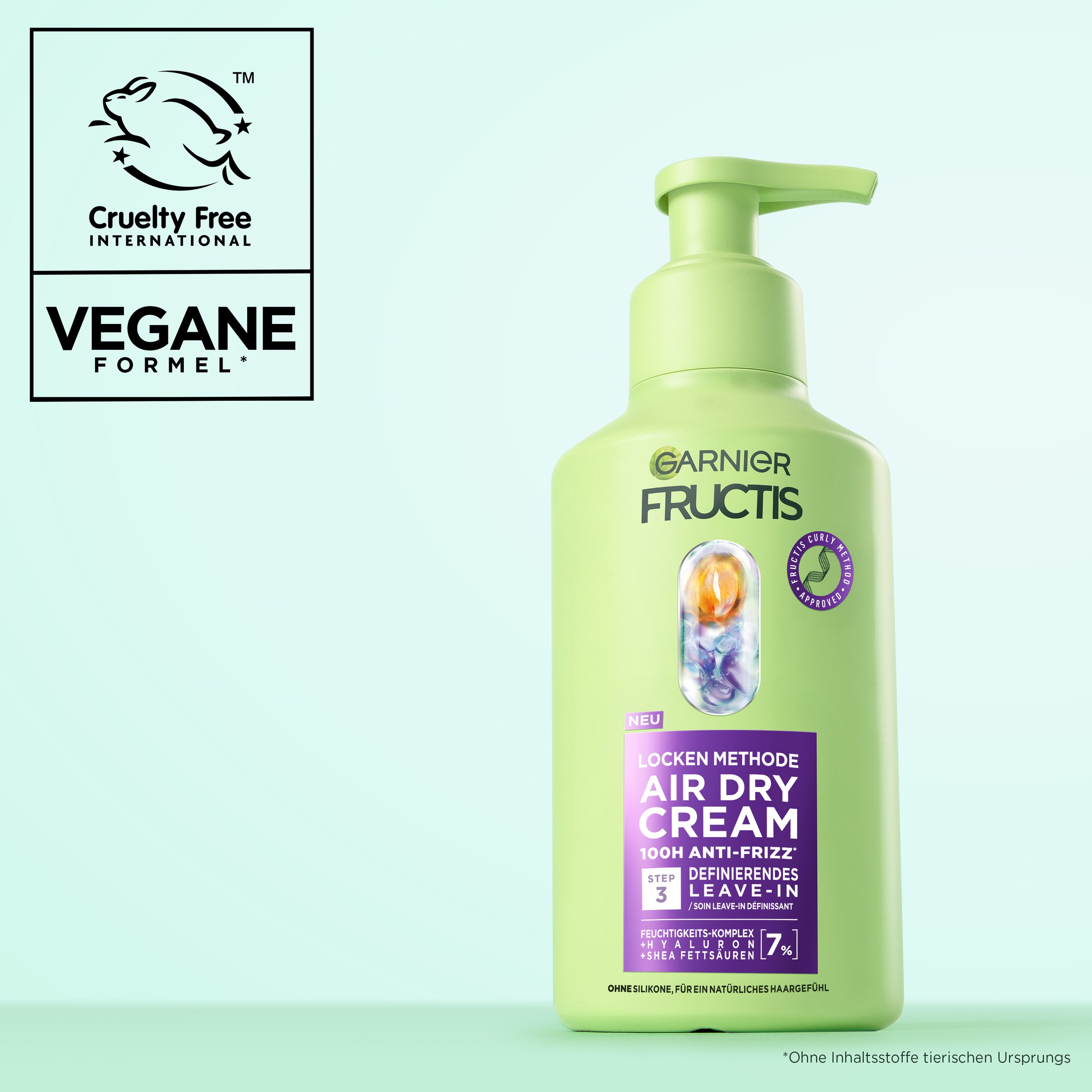 GARNIER Leave-in Pflege »LOCKEN METHODE AIR DRY CREAM« Für lockiges Haar, bändigt Frizz bis zu 100 Stunden