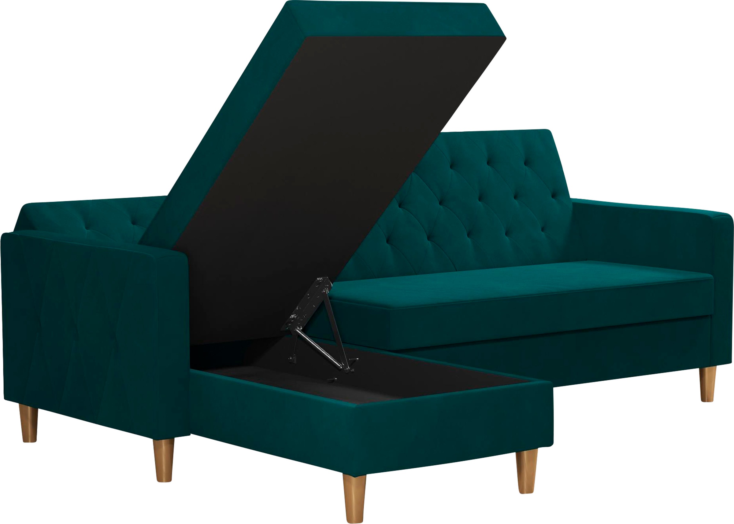 Dorel Home Ecksofa »Liberty, L-Form,« mit Schlafffunktion, Recamiere beidseitig montierbar, Sitzhöhe 43 cm