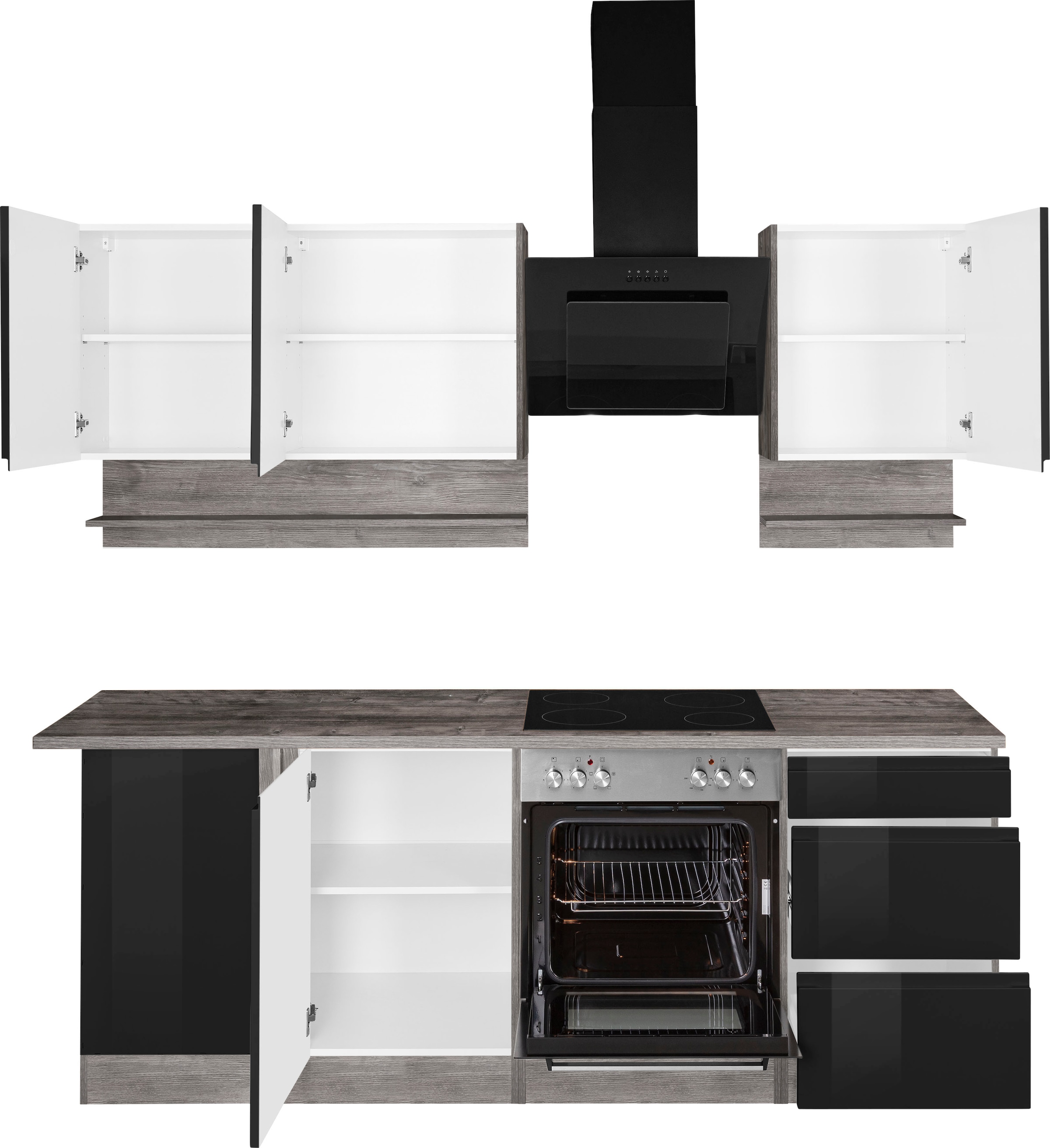KOCHSTATION Winkelküche »KS-Virginia« Stellbreite 220/220 cm, wahlweise mit E-Geräten