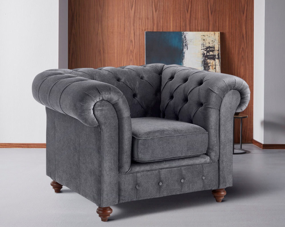 Home affaire Sessel »Chesterfield B/T/H: 105/69/74 cm«, mit hochwertiger Knopfheftung, auch in Leder