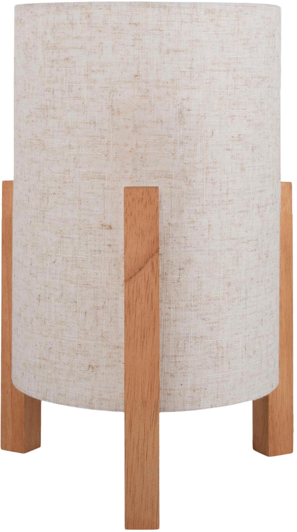 näve Tischleuchte »Matida«, 1 flammig, Leuchtmittel E27 | ohne Leuchtmittel, 1xE27 exkl., Holzgestell, Textilschirm natur, H: ca. 52cm, D: ca. 22cm