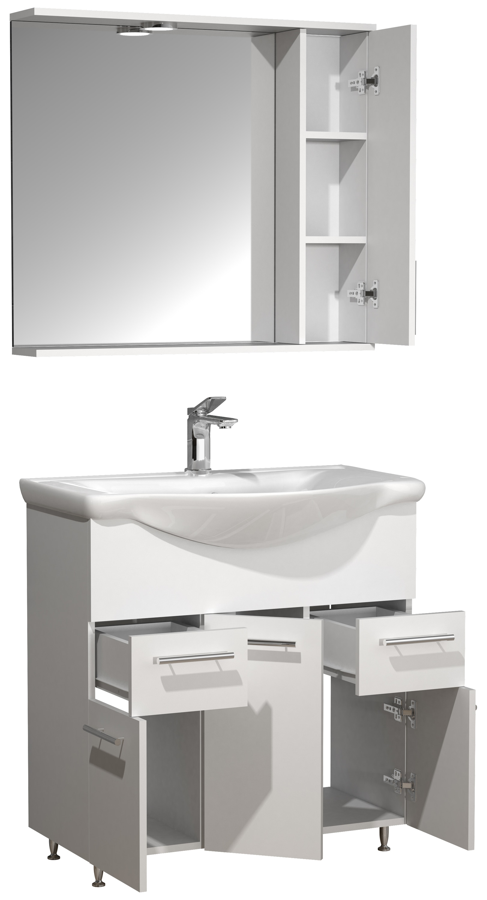 VCM Waschtisch »3-tlg. Waschplatz Waschtisch Schubladen Lisalo XL« 3 Stk. tlg.