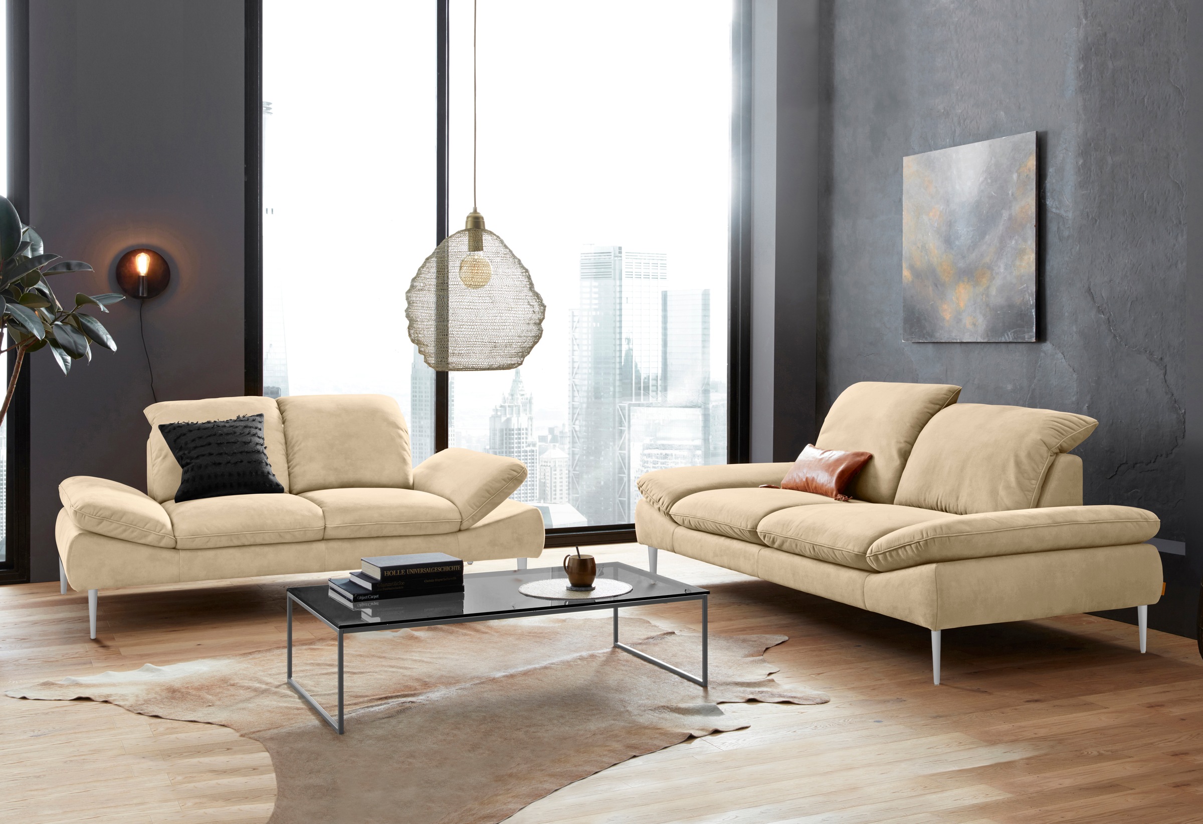 W.SCHILLIG 2,5-Sitzer »enjoy&MORE«, mit Sitztiefenverstellung, Füße silber matt, Breite 232 cm