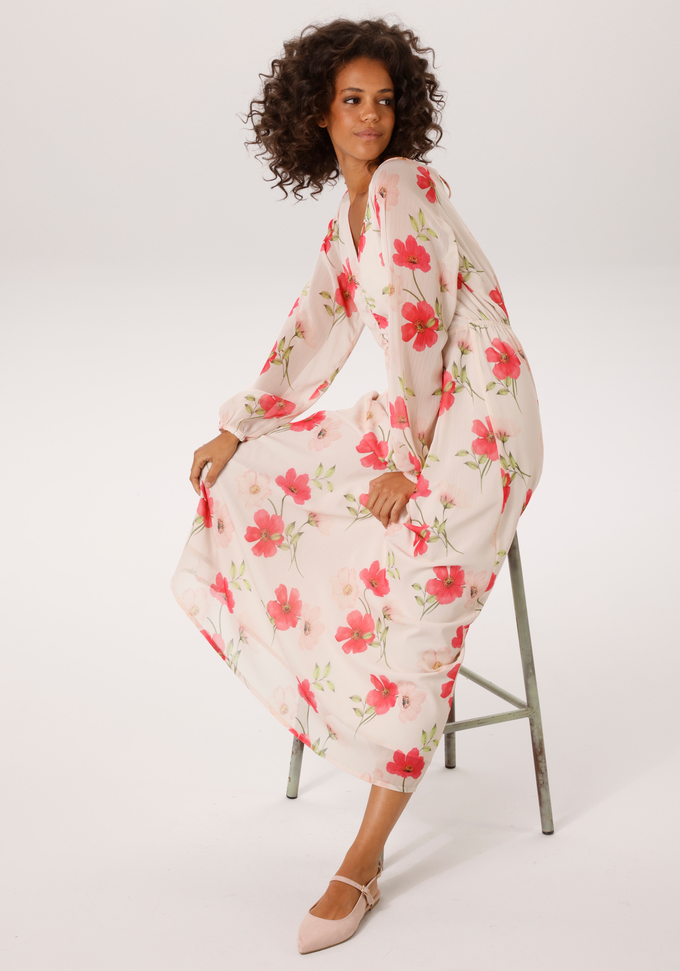 Aniston CASUAL Maxikleid mit farbharmonischen Blumen bedruckt - NEUE KOLLEKTION