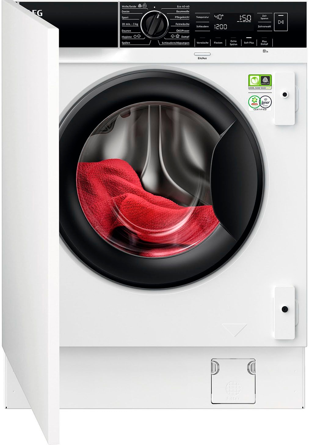 AEG Einbauwaschmaschine 8000 »LR8BI7480«, 8 kg, 1400 U/min, PowerCare-Technologie