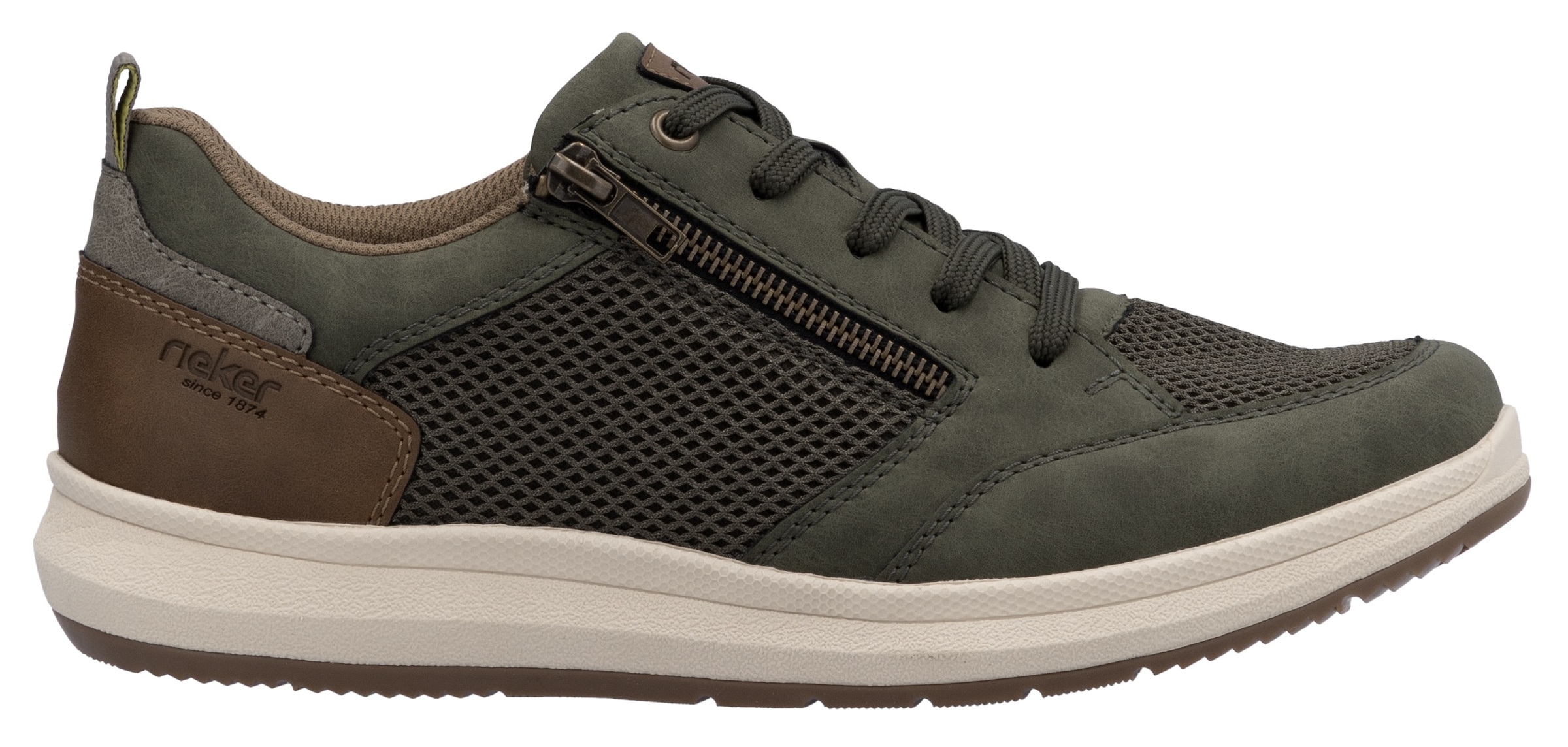 Rieker Sneaker, Halbschuh, Freizeitschuh, Schnürschuh mit seitlichem Reißverschluss