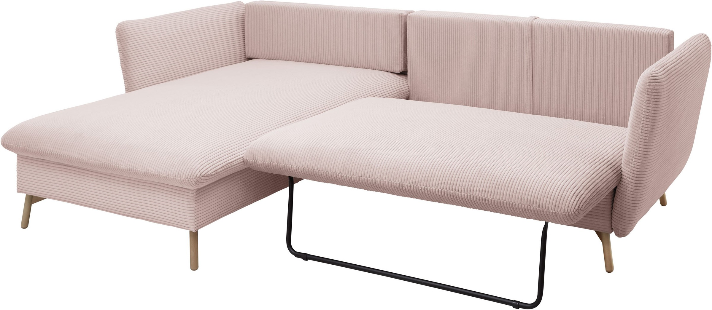 andas Ecksofa »MERLE, 258 cm, L-Form, traumhafter Cord,«, mit Bettfunktion und Bettkasten, Liegefläche 224 x 139