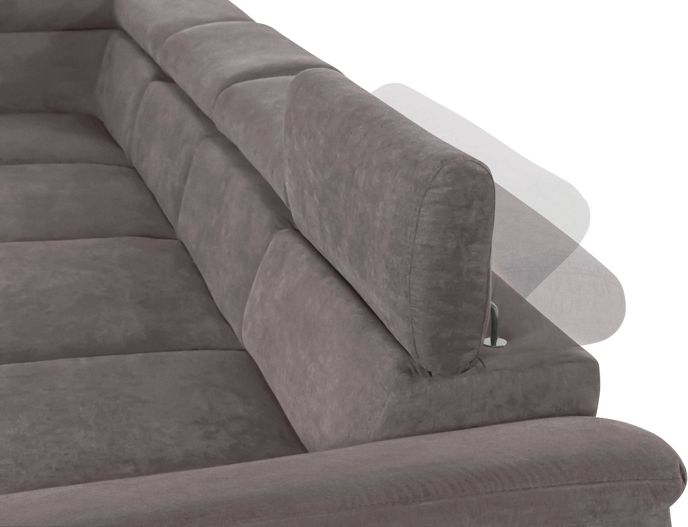 COTTA Polstergarnitur »Komaris U-Form«, (Set), Set bestehend aus: Wohnlandschaft mit Kopfteilverstellung & Hocker