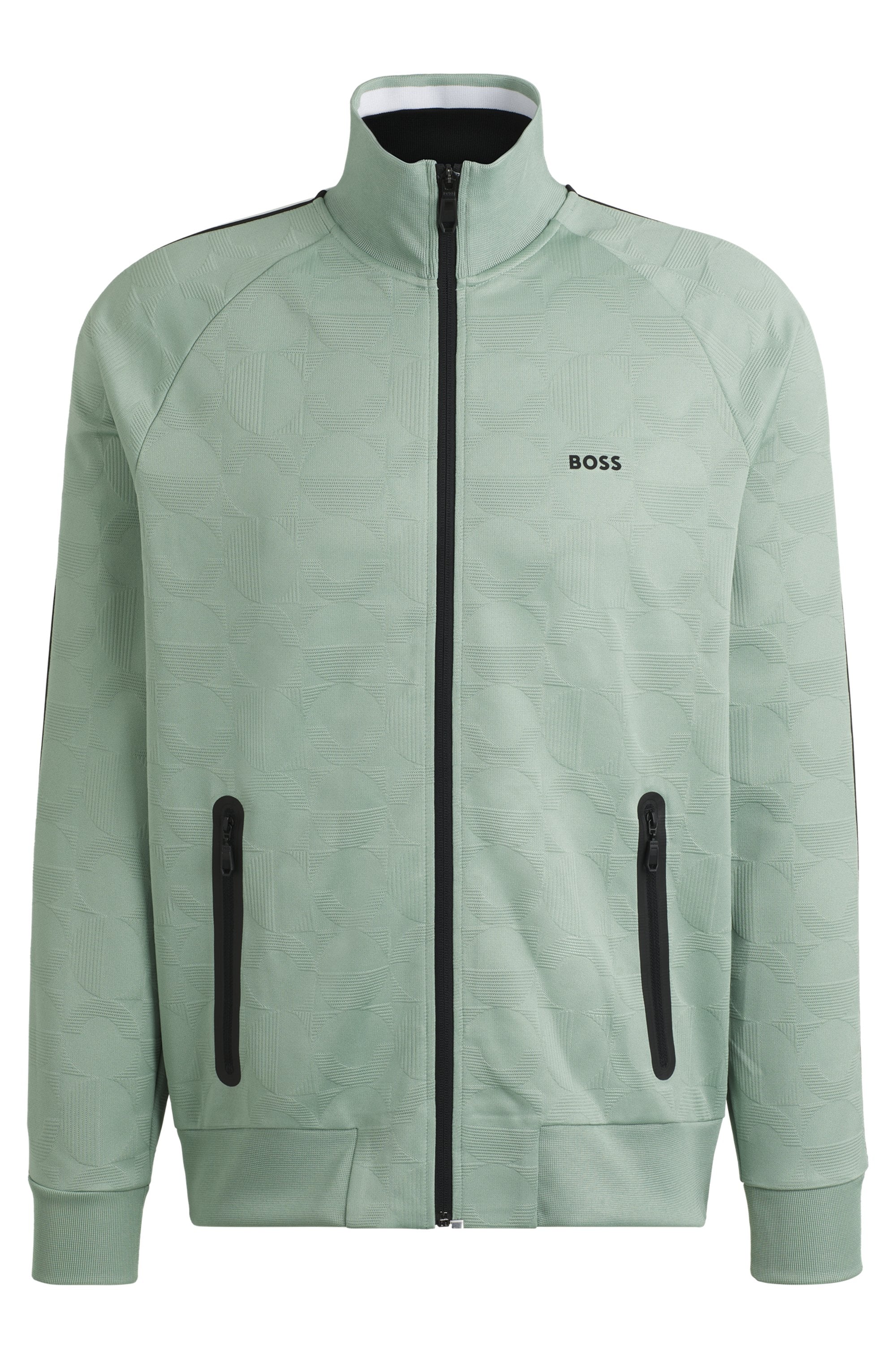 BOSS GREEN Sweatjacke »Skarley Strip«, mit dezentem Muster