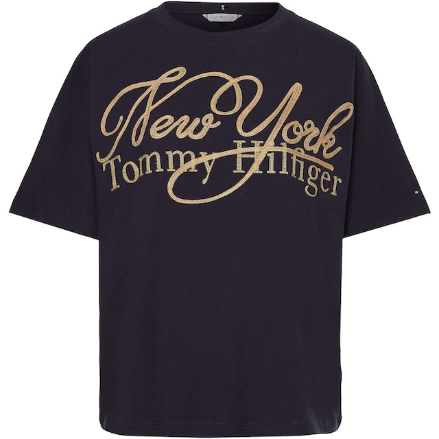 Tommy Hilfiger T-Shirt »RLX NY METALLIC C-NK SS«, mit metalicfarbenen Print &  Tommy Hilfiger Markenlabel bei ♕