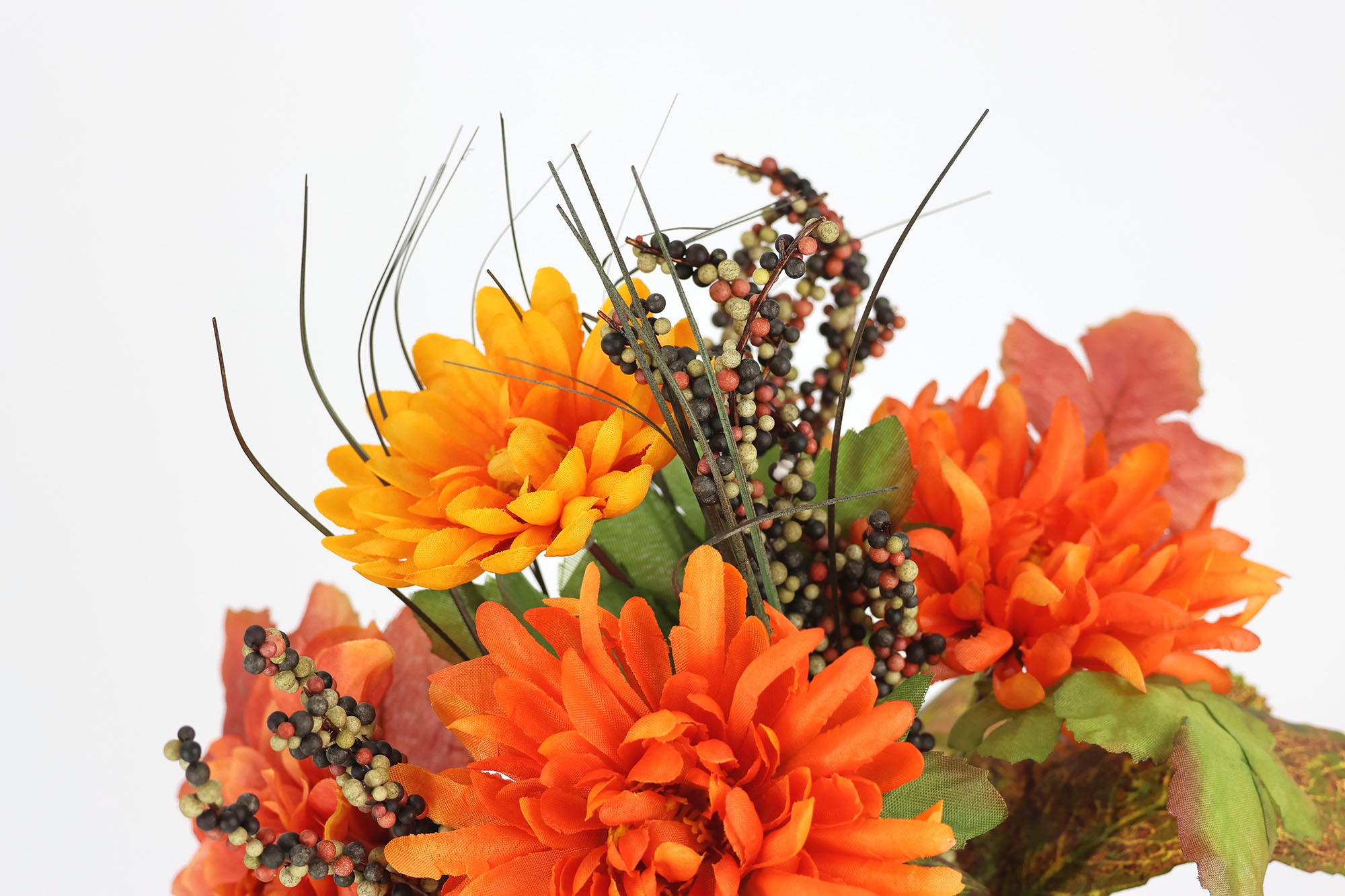 I.GE.A. Kunstblume »Dahlien-Gesteck im Topf«, Mit Beeren Blume Dekoblume Gesteck Herbstblume Herbstdeko Mittelstück