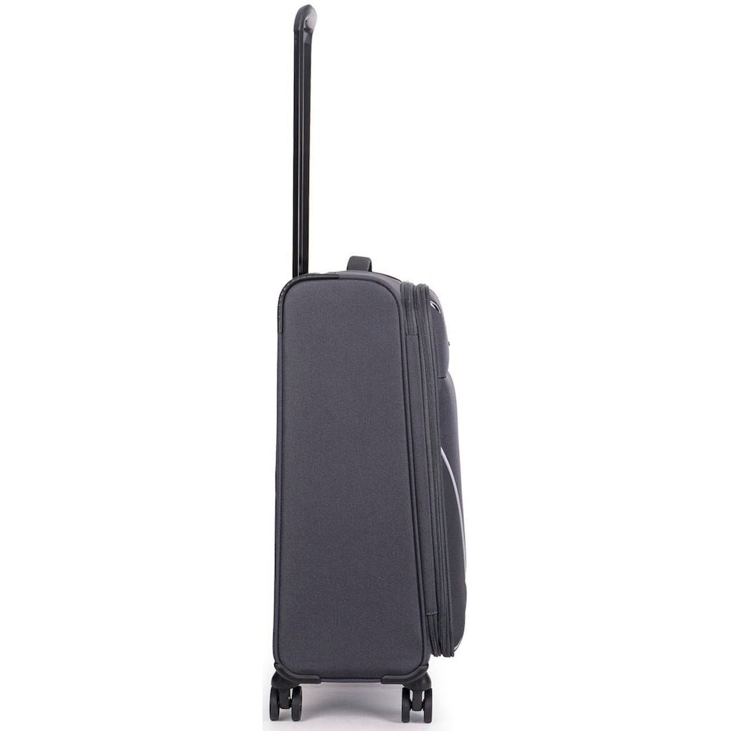 Stratic Weichgepäck-Trolley »Strong M, anthracite«, 4 Rollen, Reisekoffer großer Koffer Aufgabegepäck TSA-Schloss