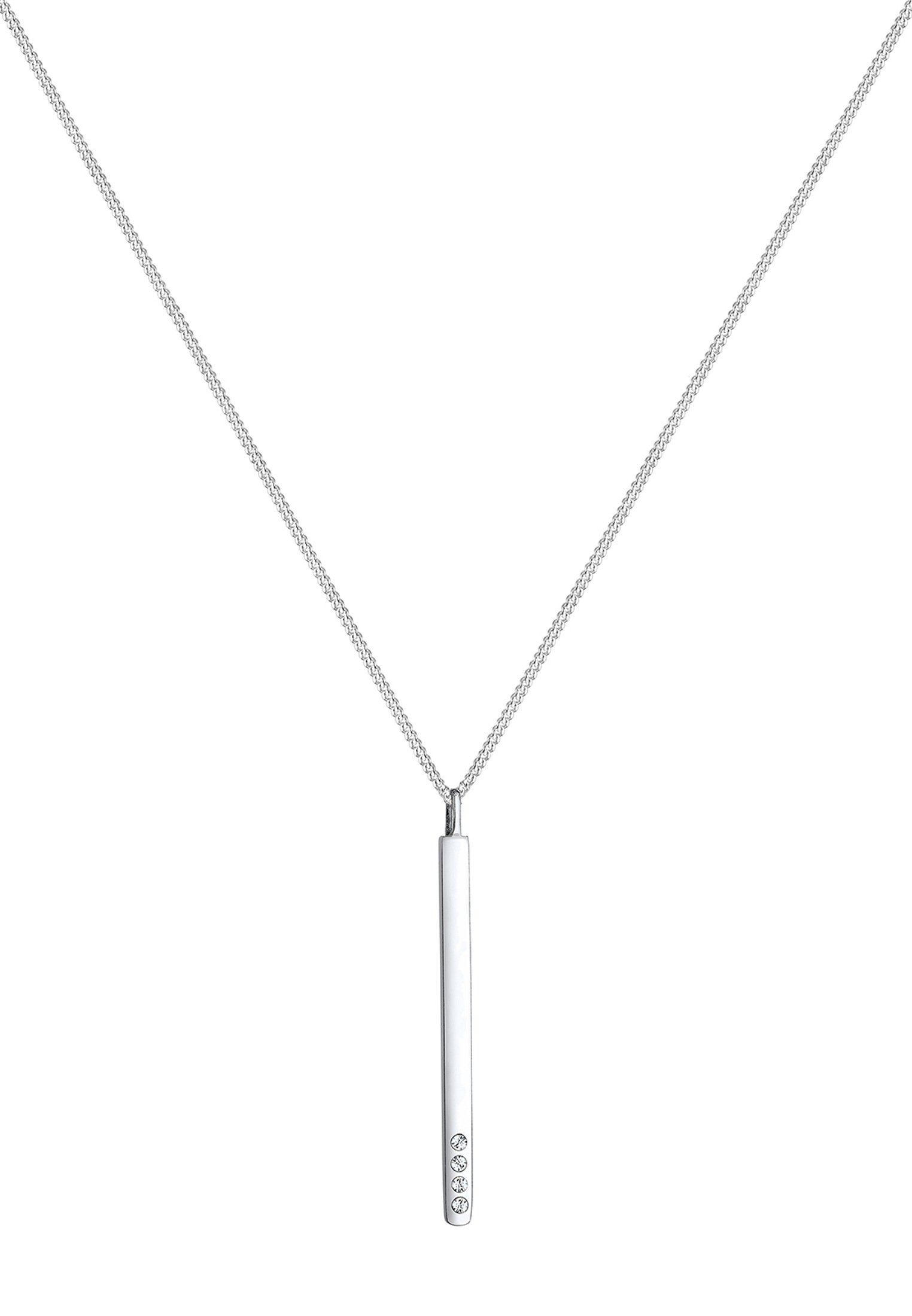 Elli Silberkette »Halskette Y-Kette Weiß 925 Sterling Silber, mit Kristallen von Swarovski®«