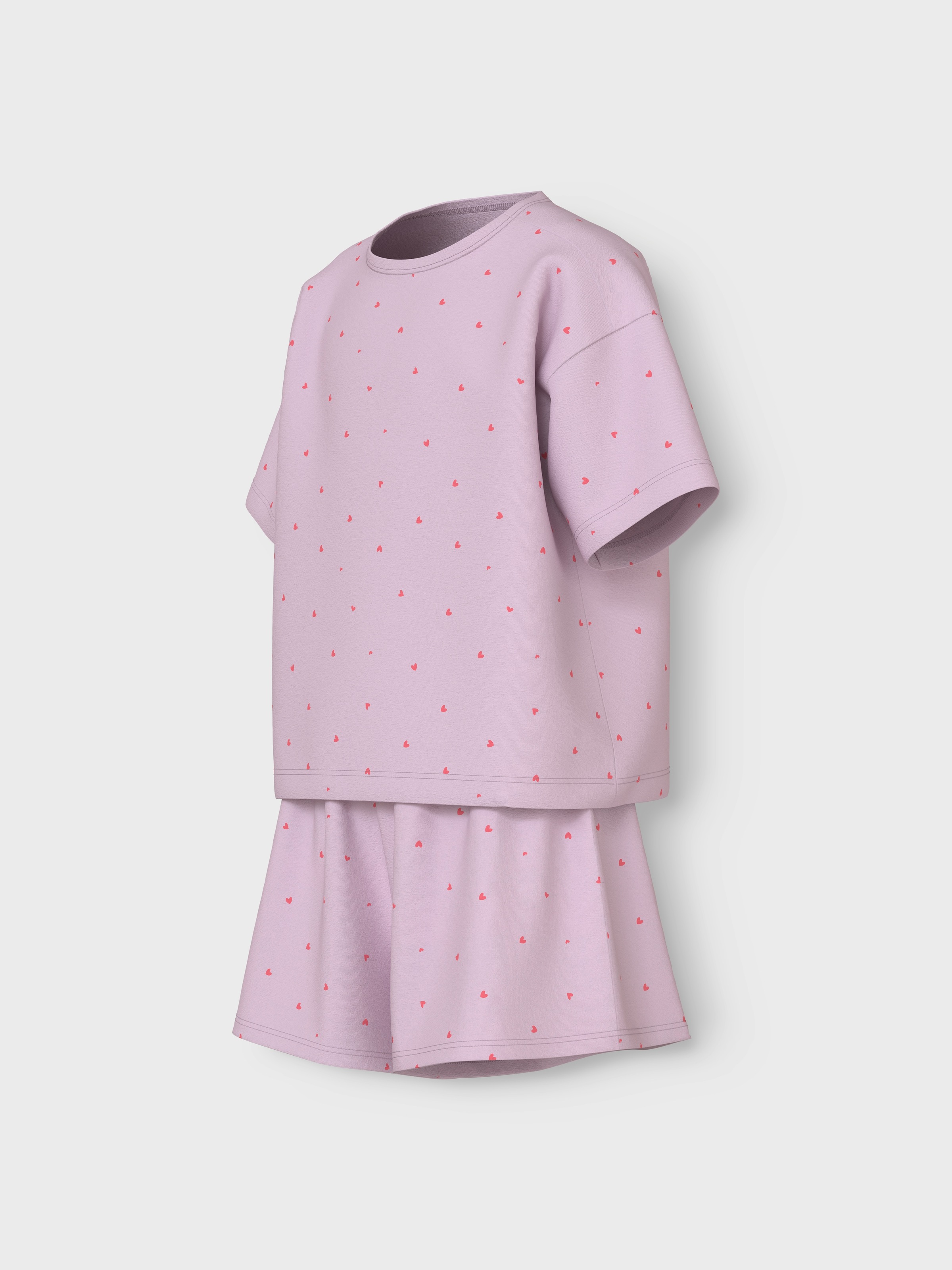 Name It Shorty »NKFNIGHTSET BOXY WINSOME HEARTS NOOS«, (Set, 2 tlg.), im tollen Herzchen-Alloverprint