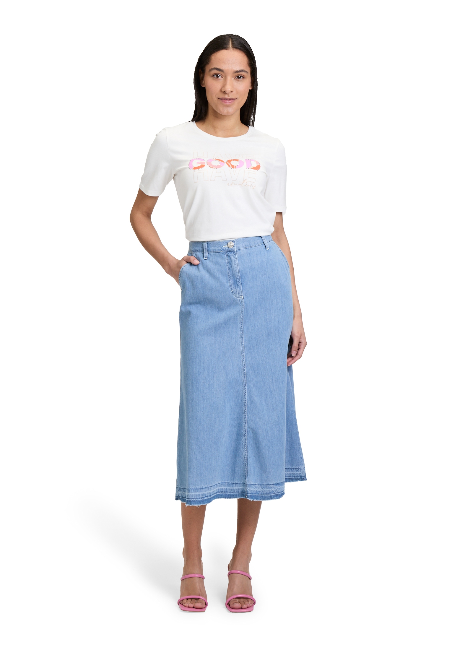 Betty Barclay Jeansrock »Jeansrock mit offenem Saum«
