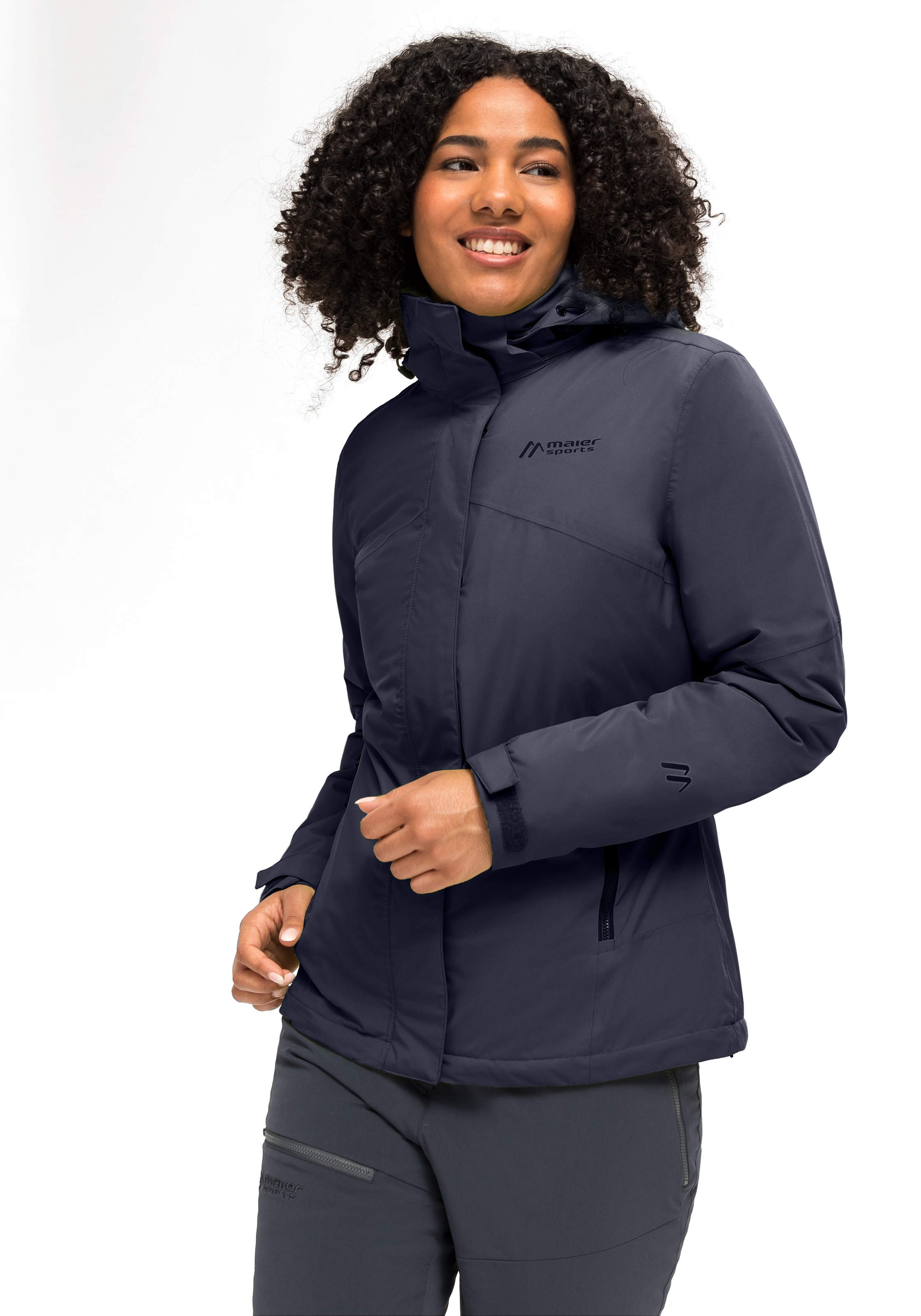Maier Sports Regenjacke »Metor Therm Rec W« warme Damen Jacke mit Kapuze, Winterjacke wasserdicht atmungsaktiv
