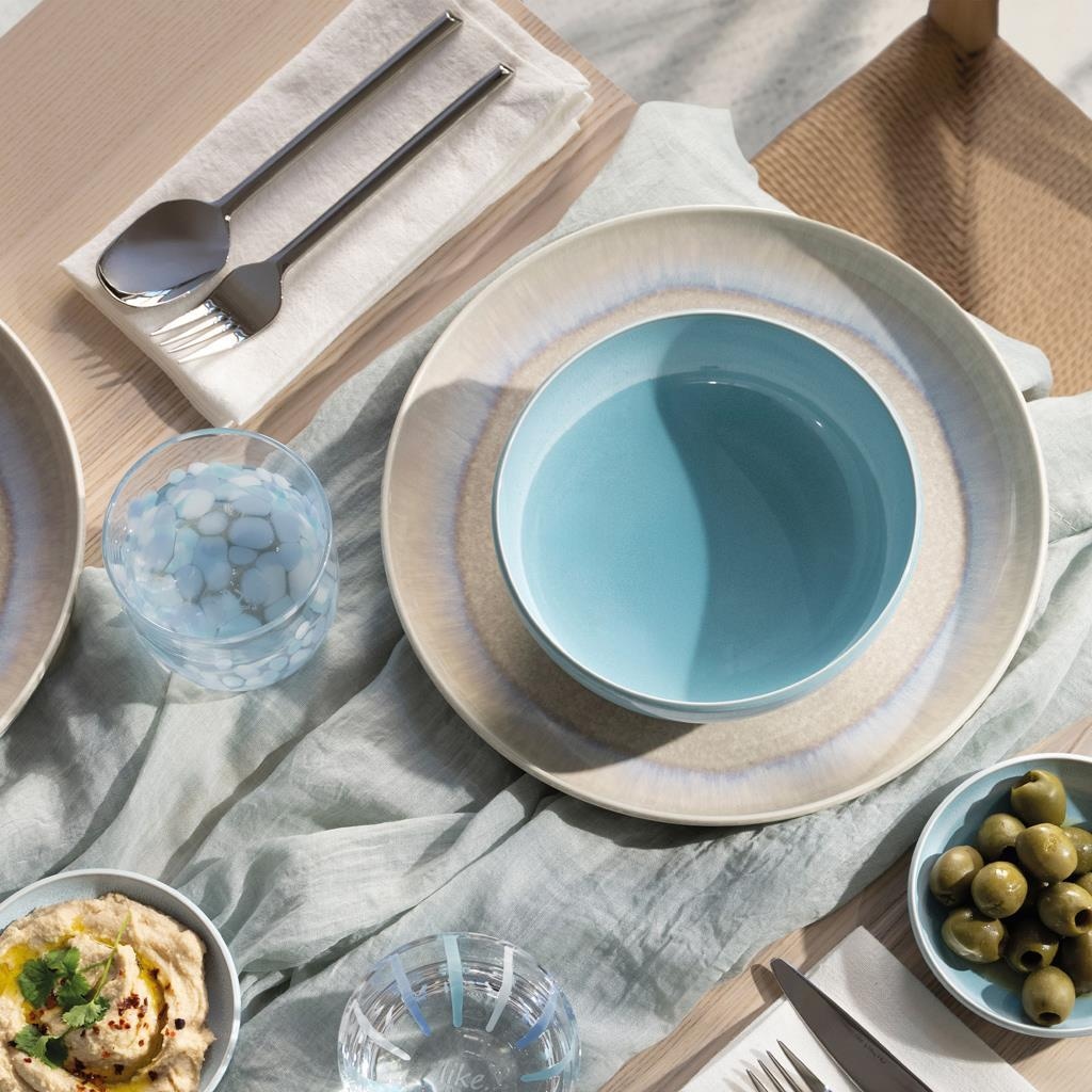 like. by Villeroy & Boch Geschirr-Set »Einsteiger-Set Perlemor Aqua 8er Set blau« Spülmaschinengeeignet, Mikrowellengeeignet