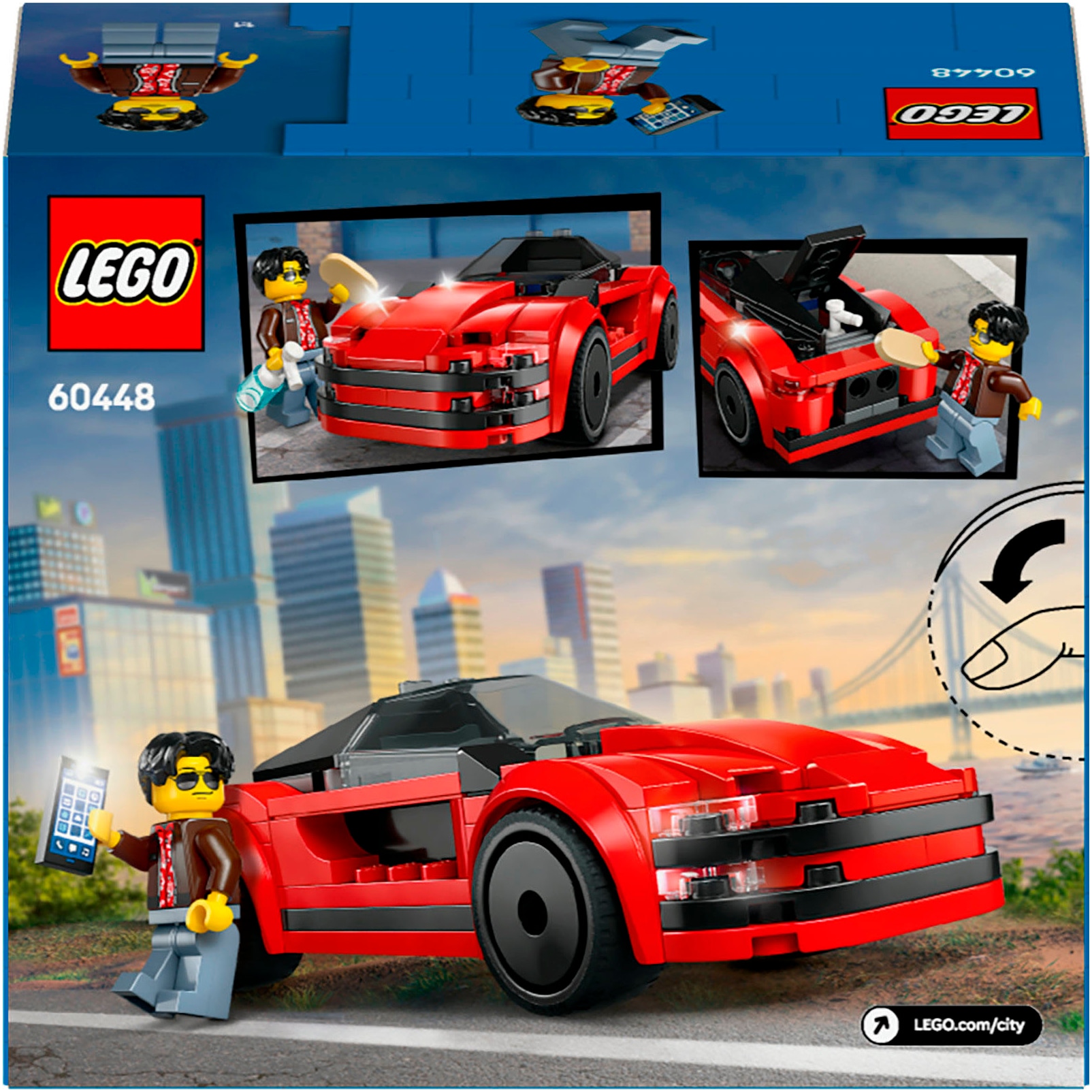 LEGO® Konstruktionsspielsteine »Roter Sportwagen (60448), LEGO City«, (109 St.), Made in Europe