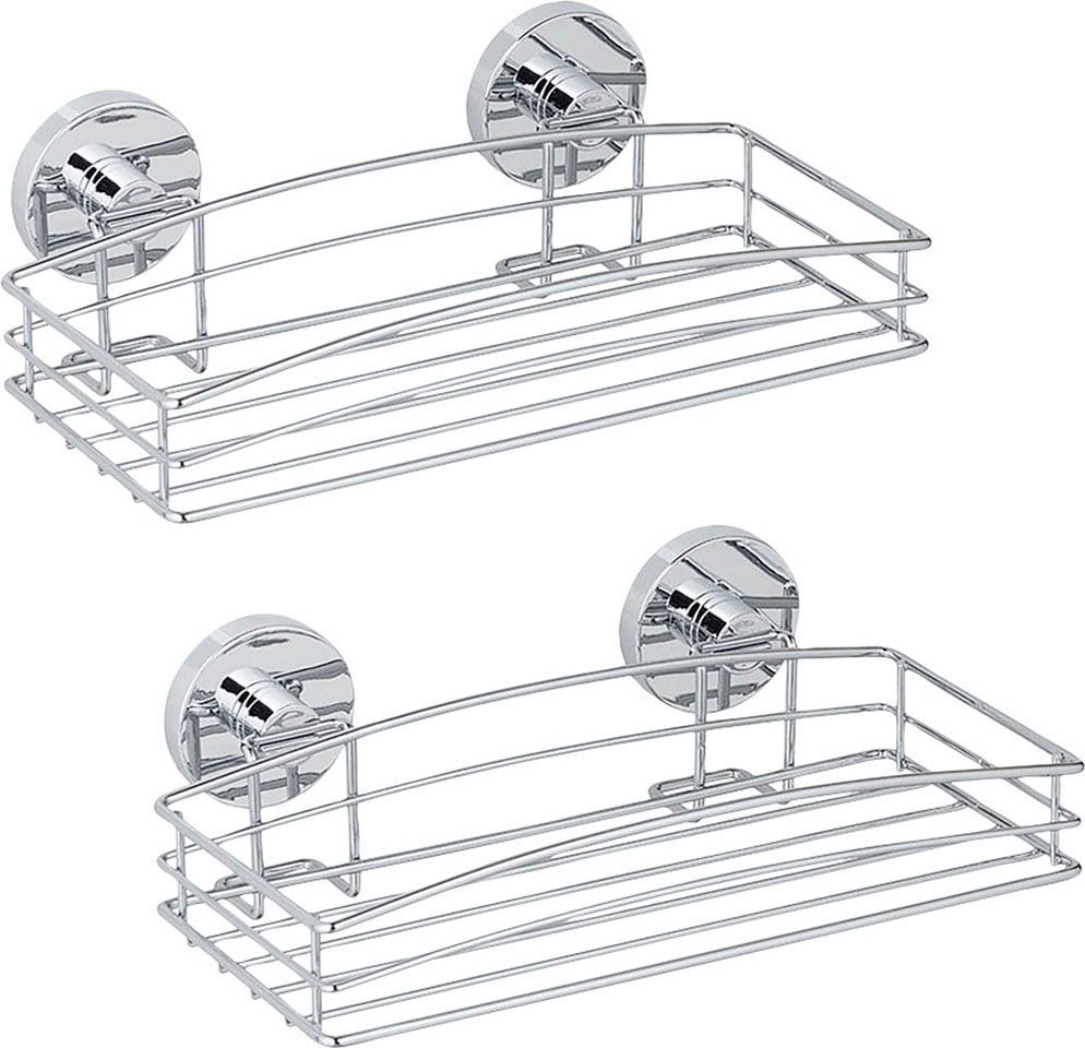 WENKO Duschablage »Vacuum-Loc®«, (Set, 2 St., 2er Set), 1 Korb, 2 Ablagen, 2 Haken