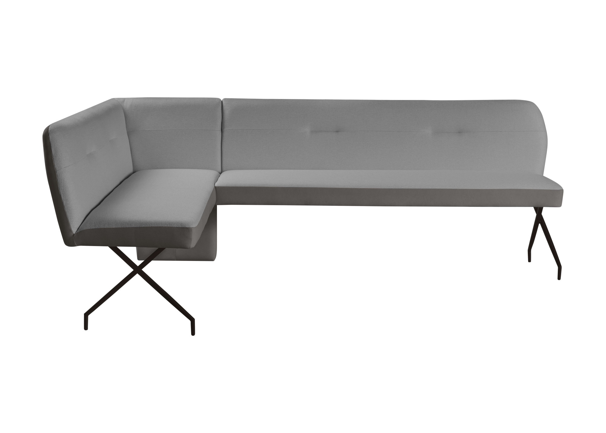 OTTO home Eckbank »Bruna Esszimmerbank, Bank, Küchenbank, Polsterbank« Mattschwarzes Metallgestell, 2-Stoff-Design, Wellenfederung im Sitz