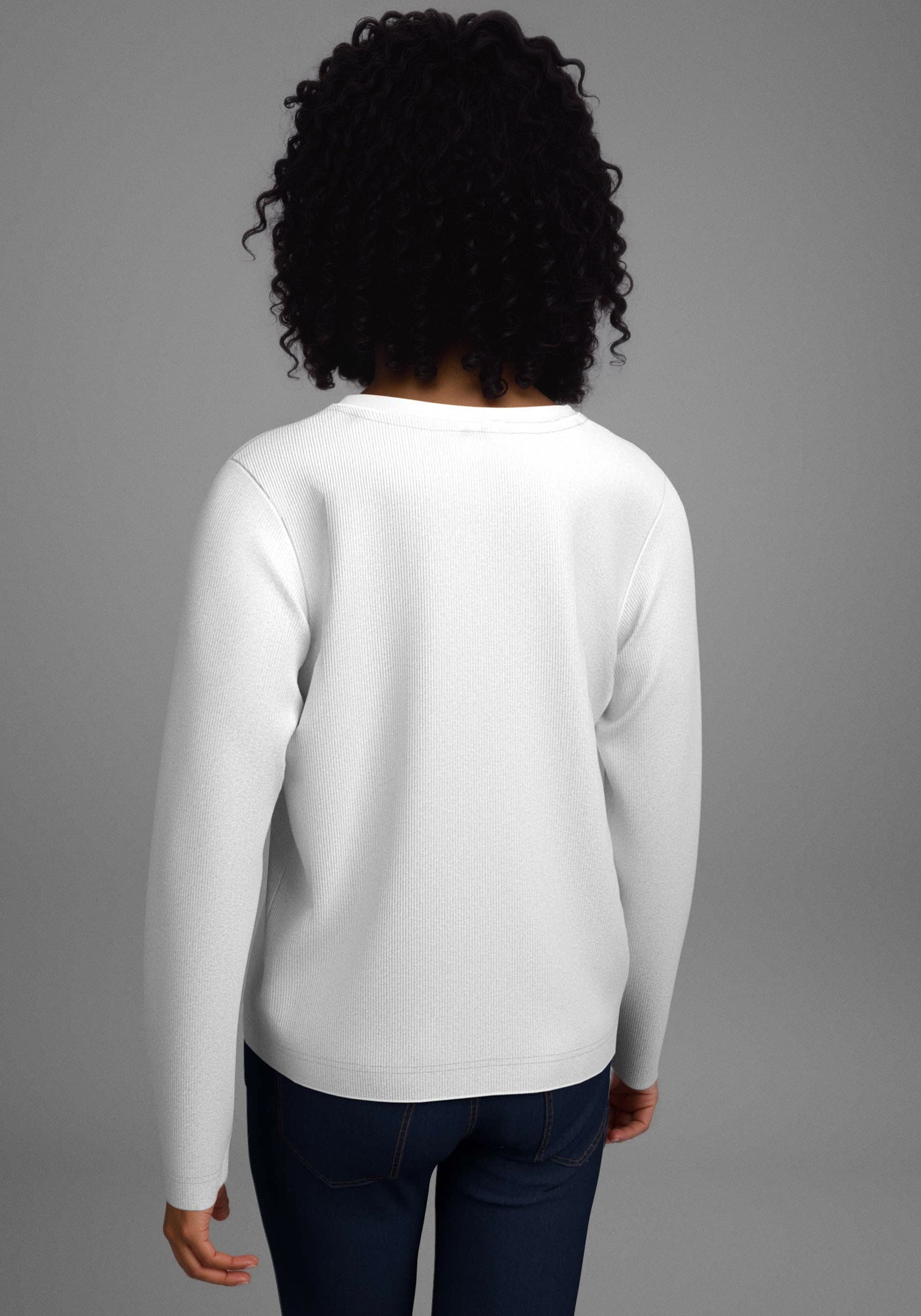 H.I.S Langarmshirt »2er Packung Shirts aus Rippware« Packung, 2, 2 Stk. Für TEENS. 2er Pack Basic Langarmshirts