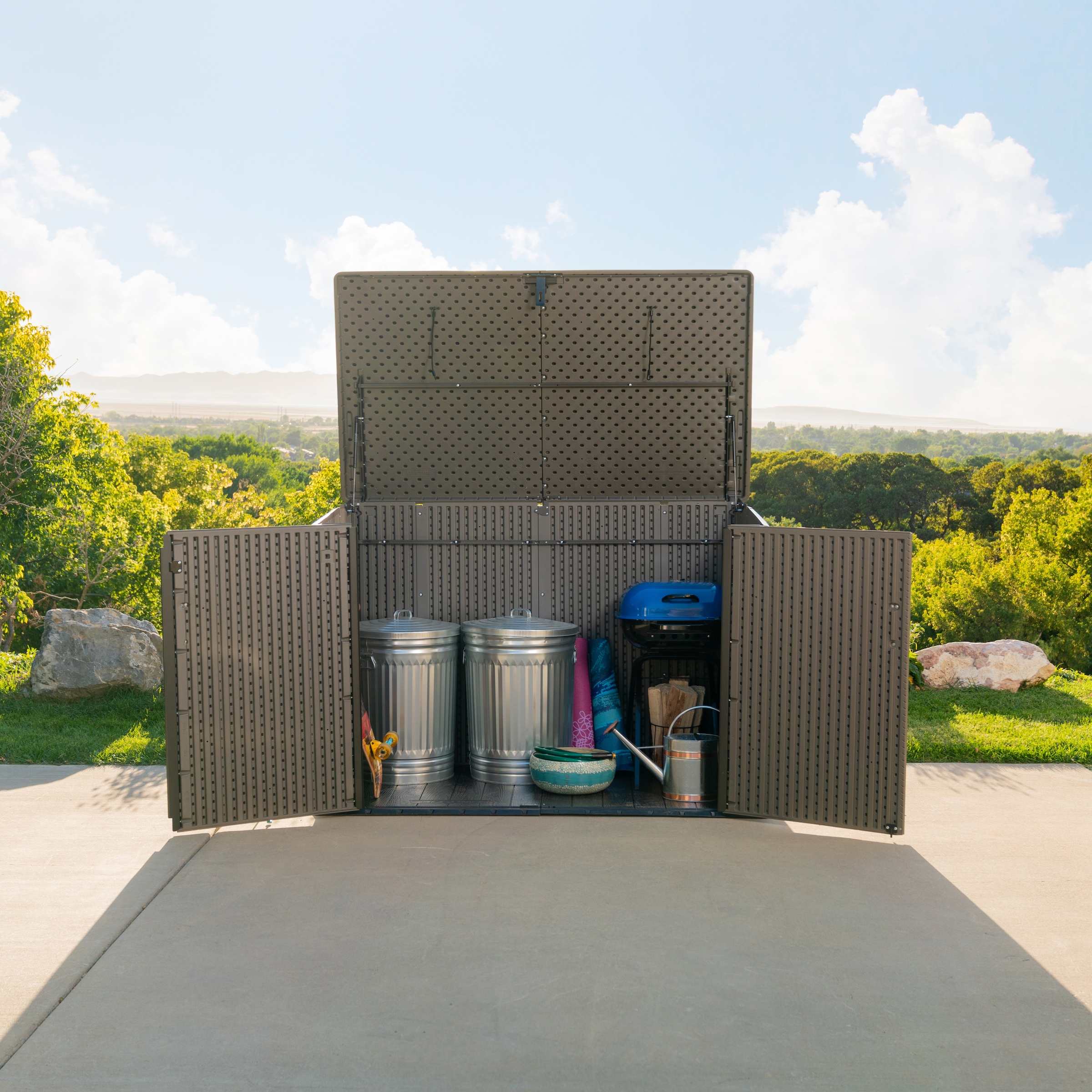 Lifetime Mülltonnenbox »Geräteschrank Greg« Platz für 3 Mülltonnen je 240 L, BxHxT: 191x108x132 cm