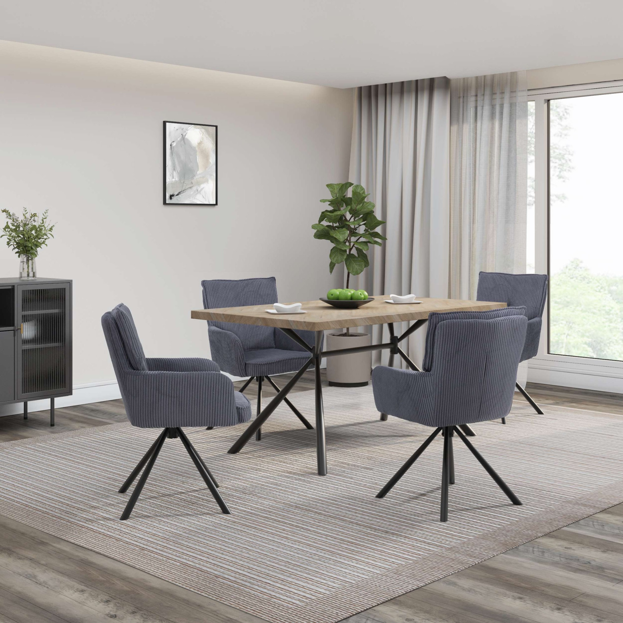 OTTO home Esszimmerstuhl »Les Choux« () 2 Stk.gepolsterte Rückenlehne, Armlehne und Sitzfläche, Sitzhöhe 48 cm