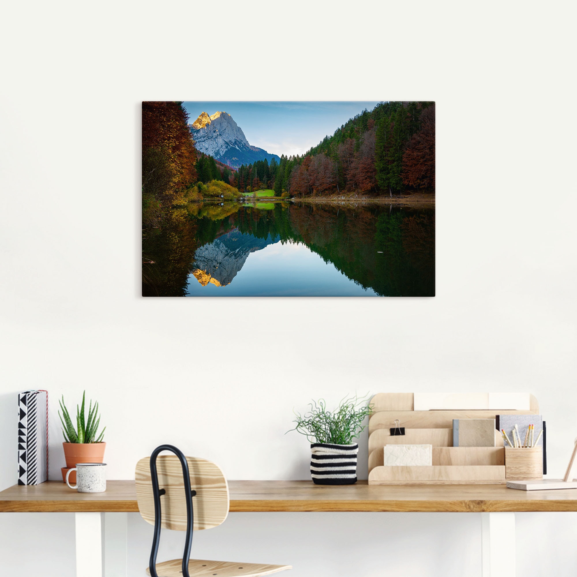Artland Wandbild »Herbst am Rießersee«, Berge & Alpenbilder, (1 St.), als Alubild, Outdoorbild, Leinwandbild in verschied. Größen