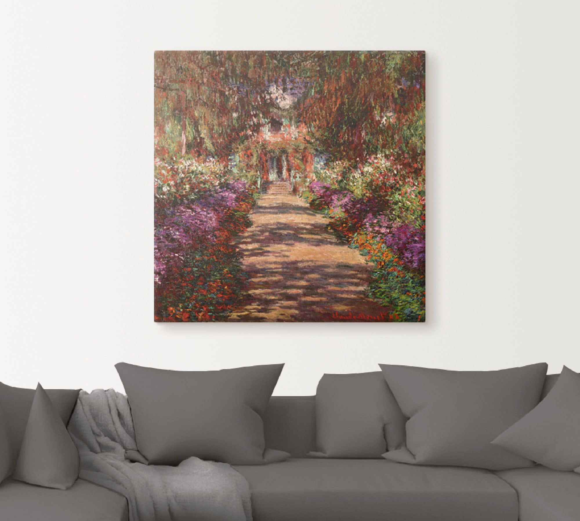 Artland Wandbild »Weg in Monets Garten in Giverny. 1902« Garten 1 Stk. tlg. als Alubild, Outdoorbild, Leinwandbild, Poster, Wandaufkleber