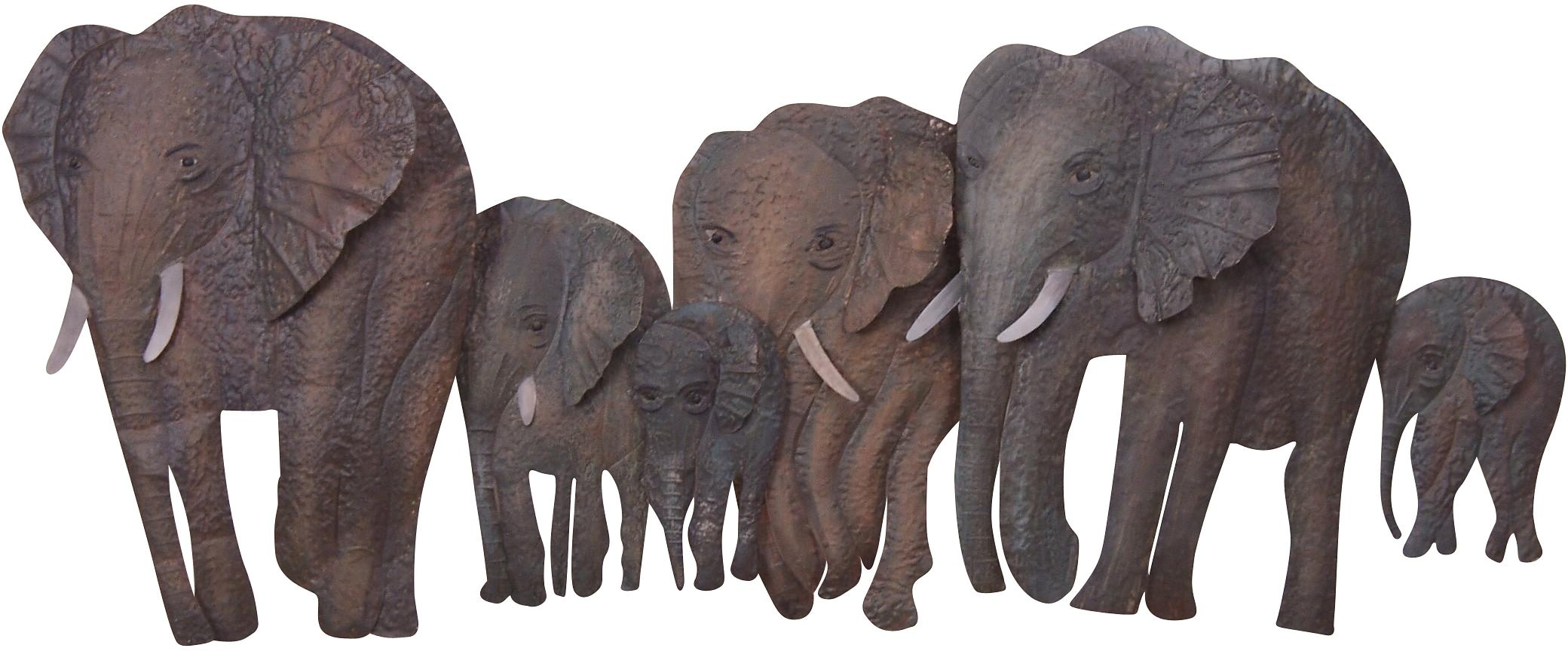 aus HOFMANN LIVING MORE kaufen Wanddeko, Rechnung Wanddekoobjekt AND »Elefantenfamilie«, auf Metall