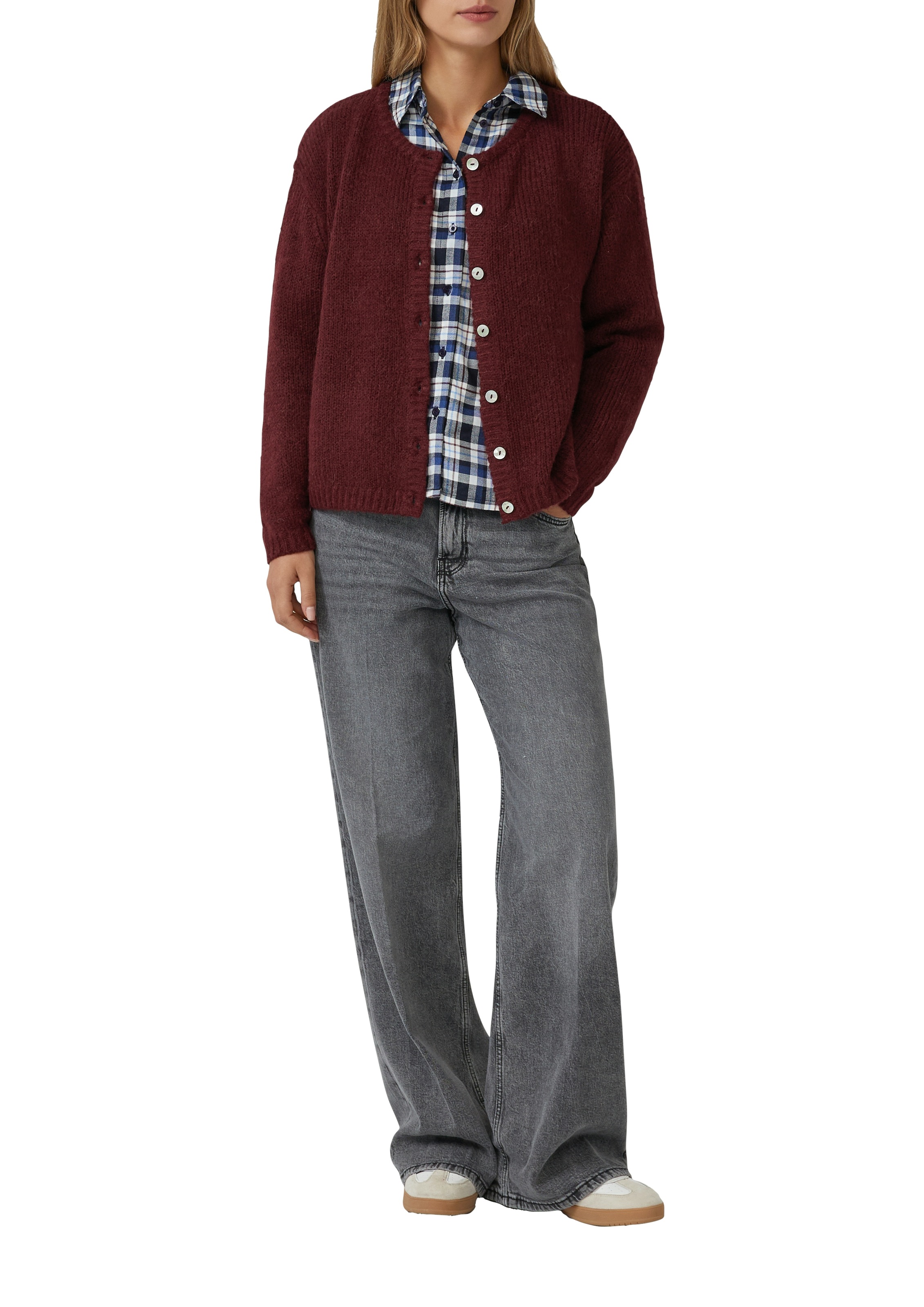 s.Oliver Strickjacke mit Rippbündchen