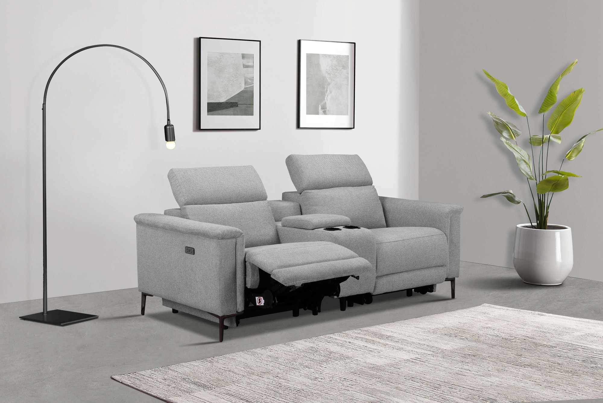 Places of Style 2-Sitzer »Lund, 2er-Kinosofa, TV-Sessel, Multimedia-Sofa, USB-A,«, m. elektrischer o. manueller Relaxfunktion, Getränkehalter u. Staufach