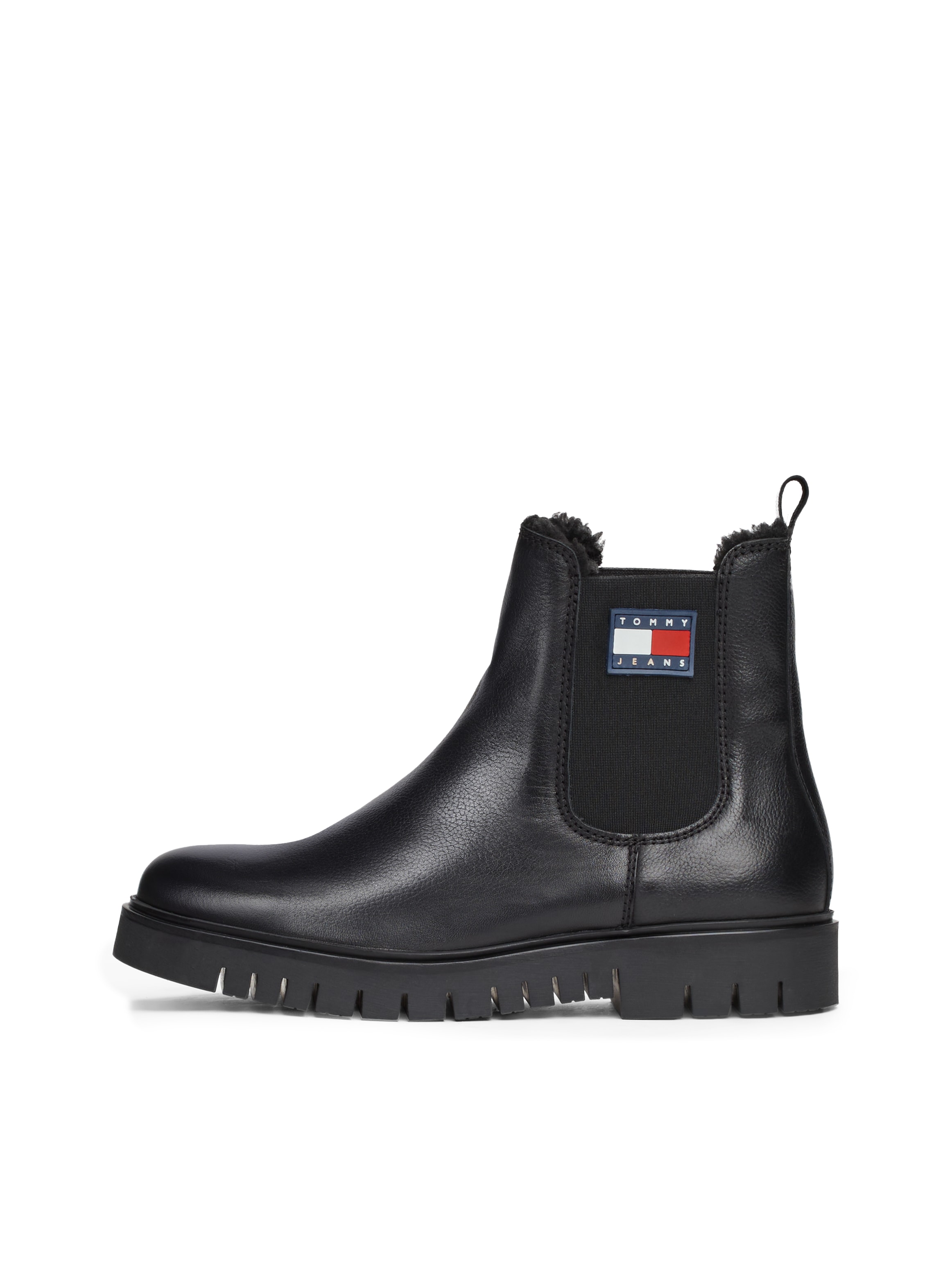 Tommy Jeans Winterboots »TJW CHELSEA BOOT WL«, Blockabsatz, Plateau, Chelseaboots, Schlupfschuh mit seitlichem Logo