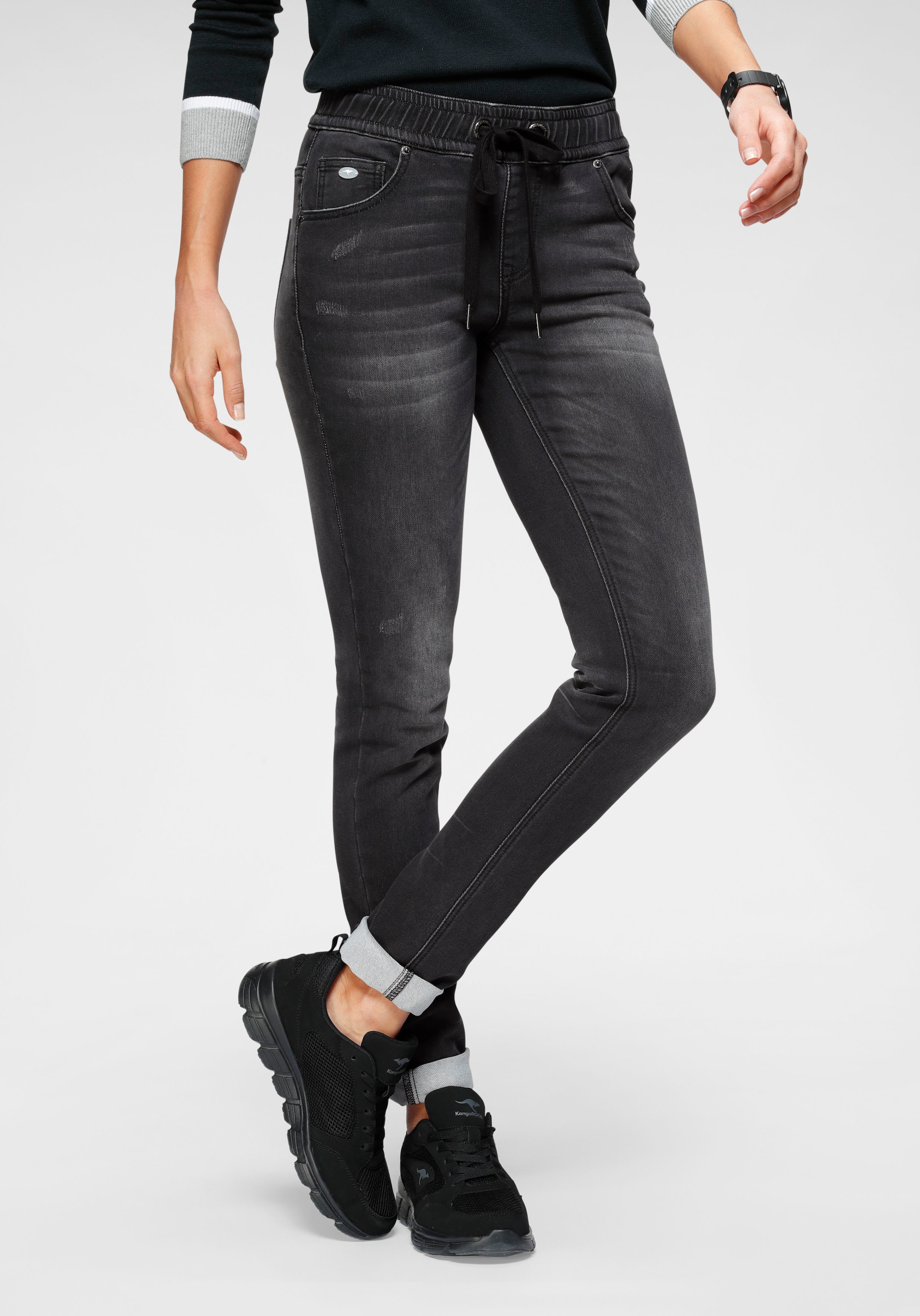 ♕ Pants, Bündchen KangaROOS Denim-Optik Jogg in mit elastischem bei