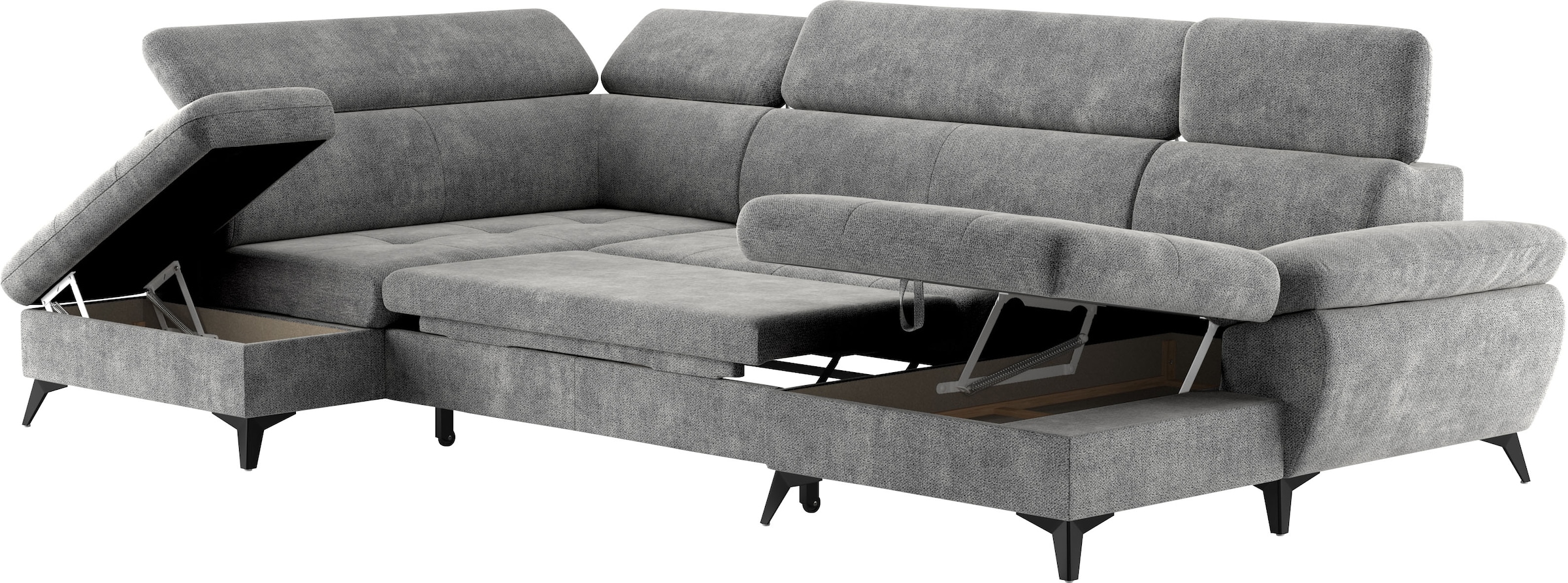 COTTA Wohnlandschaft »Hudson U-Form«, mit Kopfteilverstellung, wahlweise mit Bettfunktion & Bettkasten