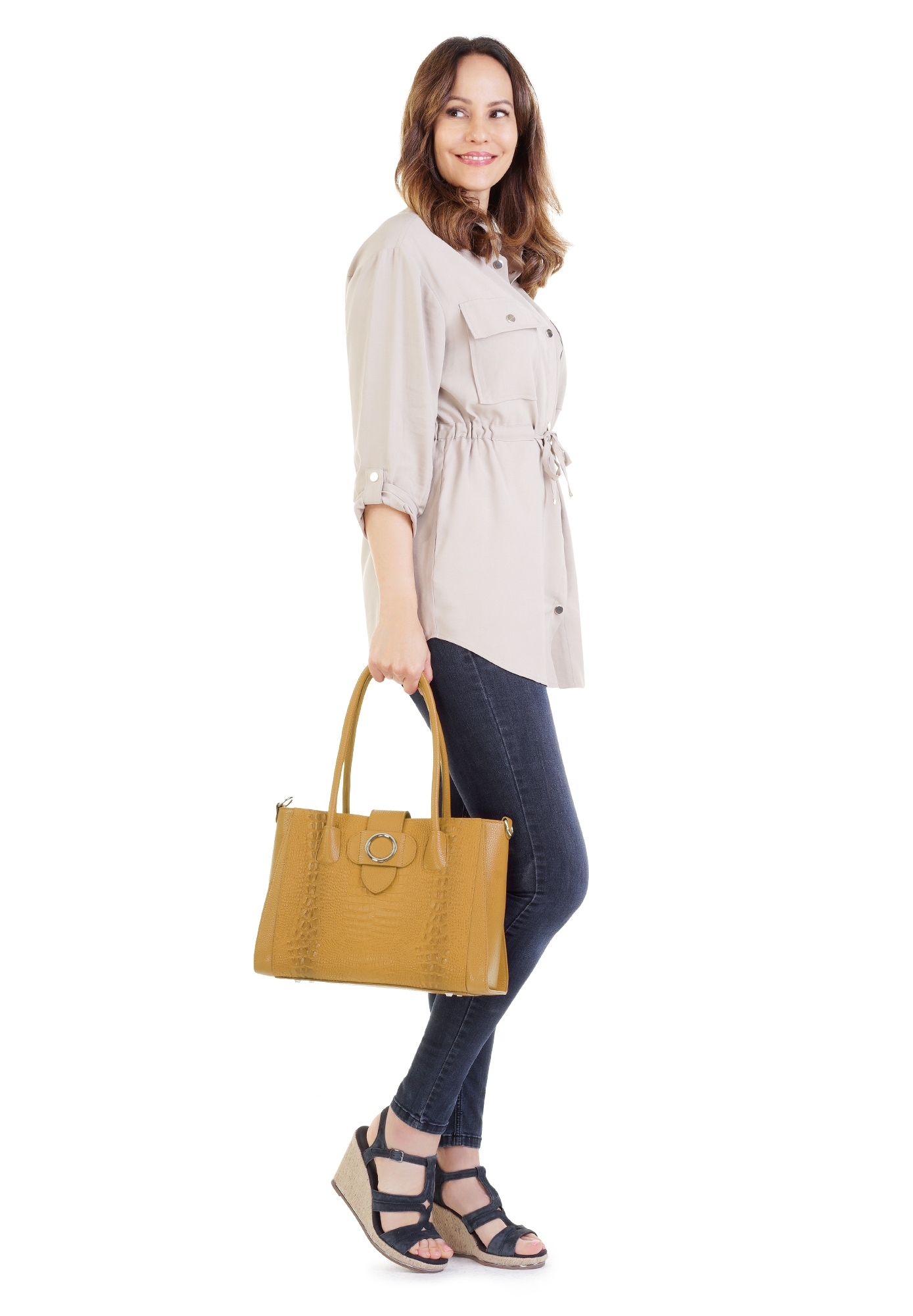 Cluty Shopper, echt Leder, Made in Italy