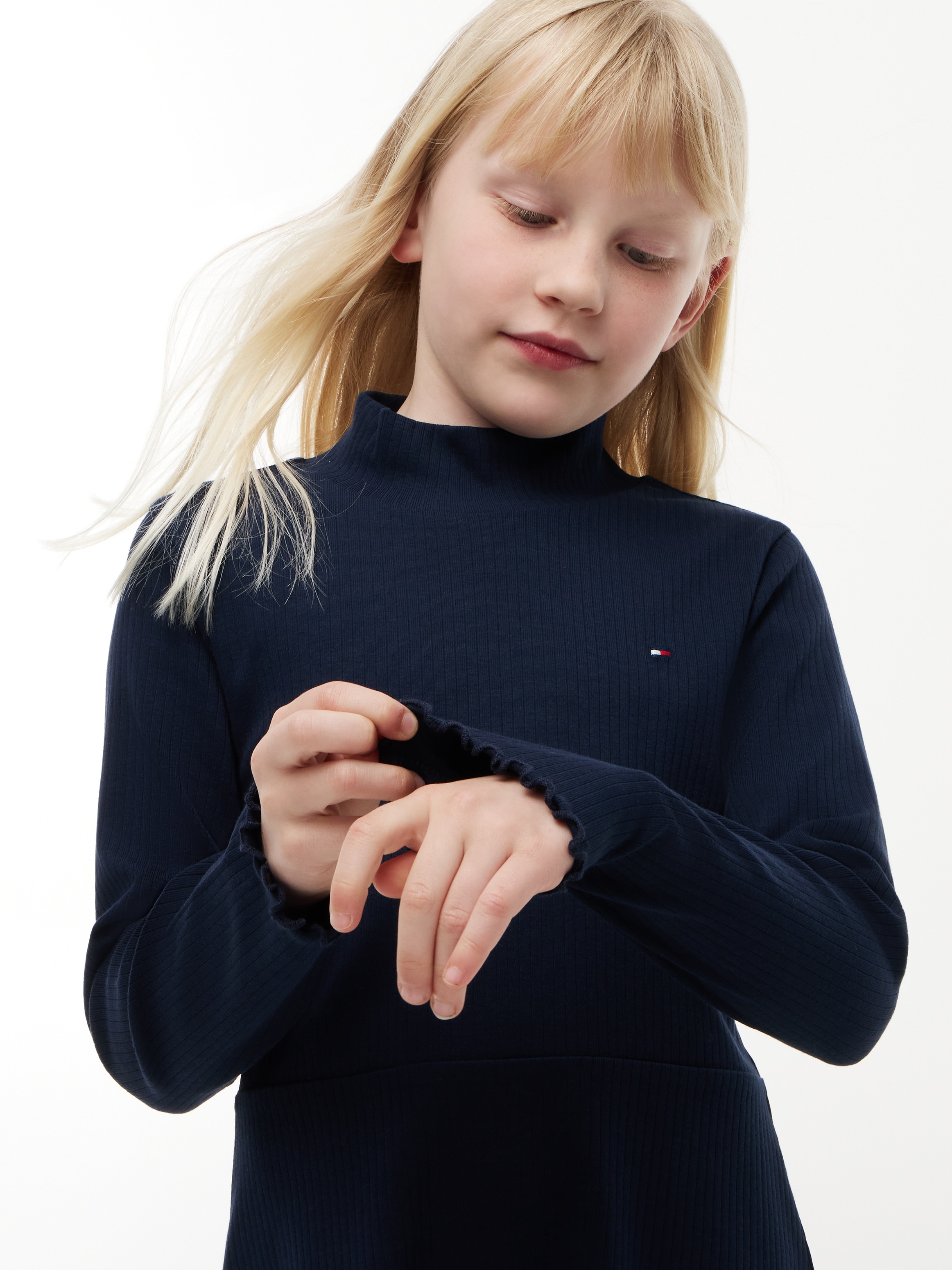 Tommy Hilfiger Skaterkleid Ohne Taschen Stehkragen, Regular Fit, Kinder bis 16 Jahre