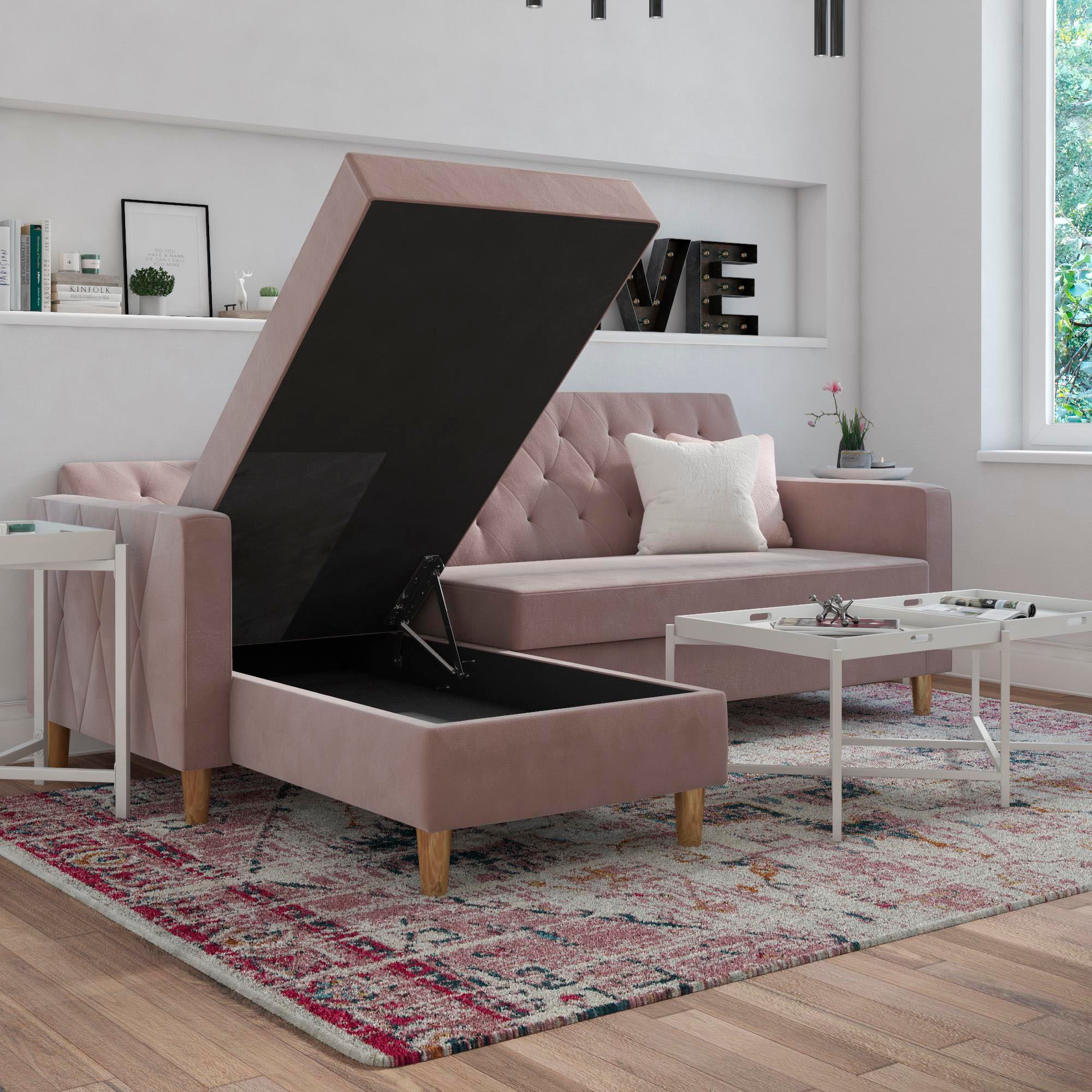 CosmoLiving by Cosmopolitan Ecksofa »Liberty, L-Form,« mit Schlafffunktion, Recamiere beidseitig montierbar, Sitzhöhe 43 cm