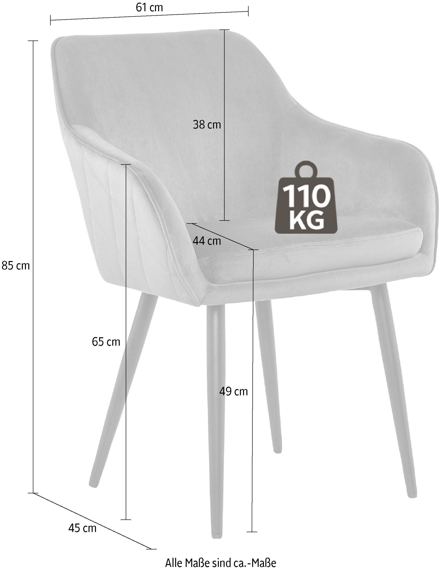 SalesFever Armlehnstuhl »Komfortabler Esszimmerstuhl mit Stil« () mit Diamantsteppung auf der Rückseite