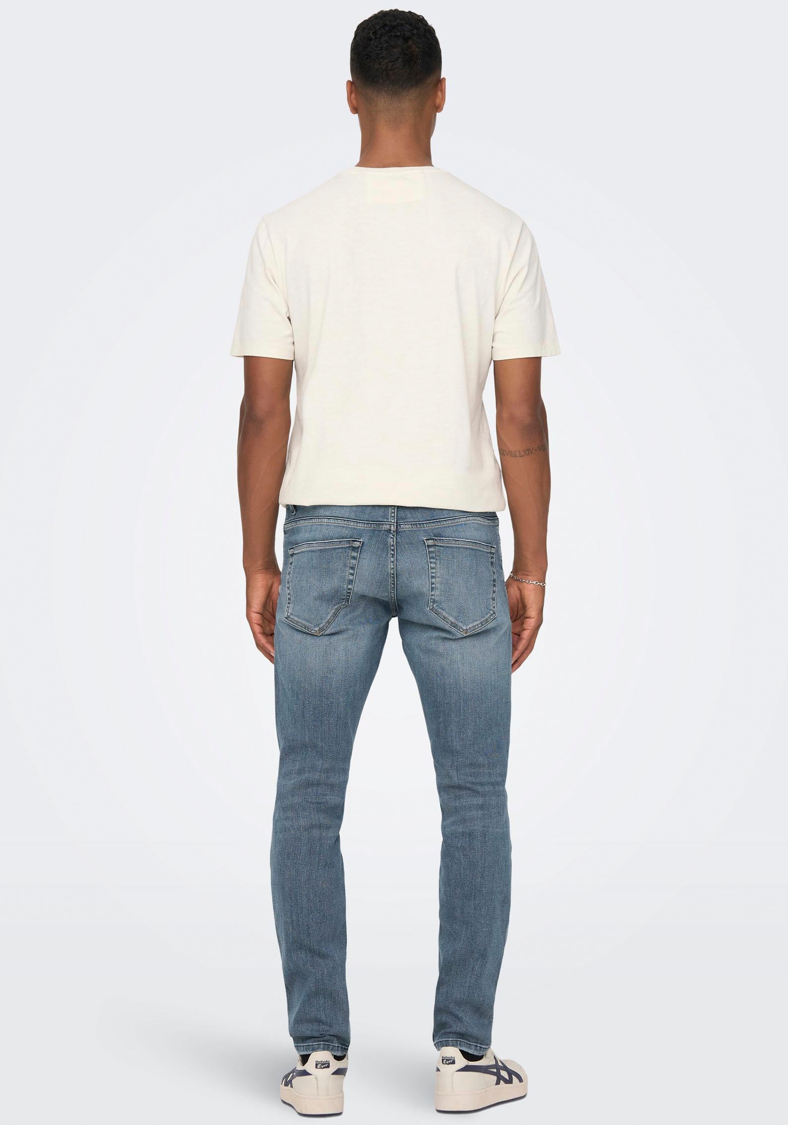 ONLY & SONS Slim-fit-Jeans »OS ONSLOOM SLIM BLUE GREY 40«, mit Destroyed Effekt