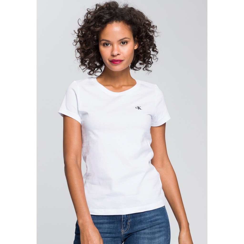 Calvin Klein Jeans T-Shirt »CK EMBROIDERY SLIM TEE« mit gesticktem CK Logo auf der Brust