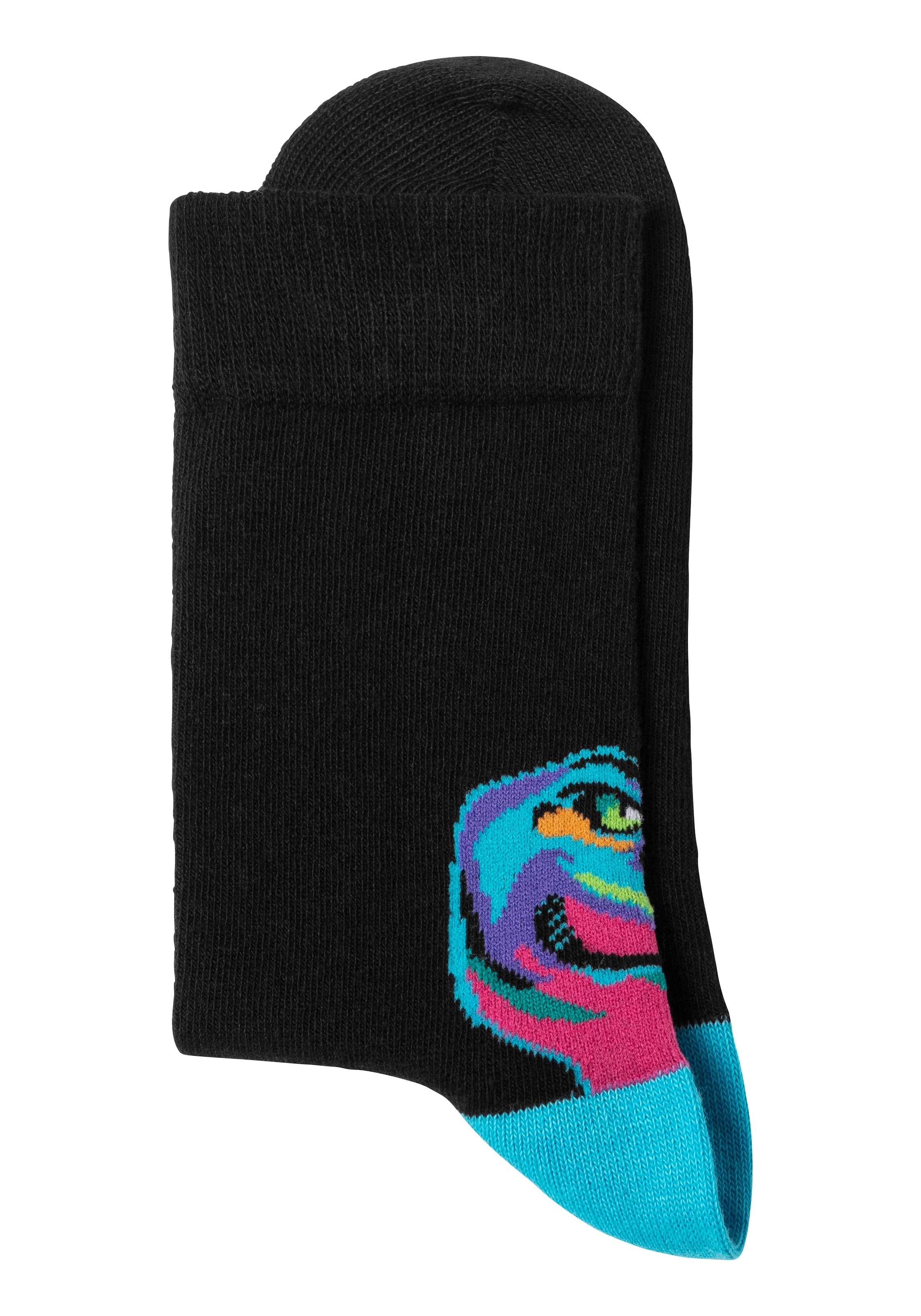 H.I.S Freizeitsocken, (Packung, 5 Paar), mit farbenfrohen Dino Motive über der Ferse