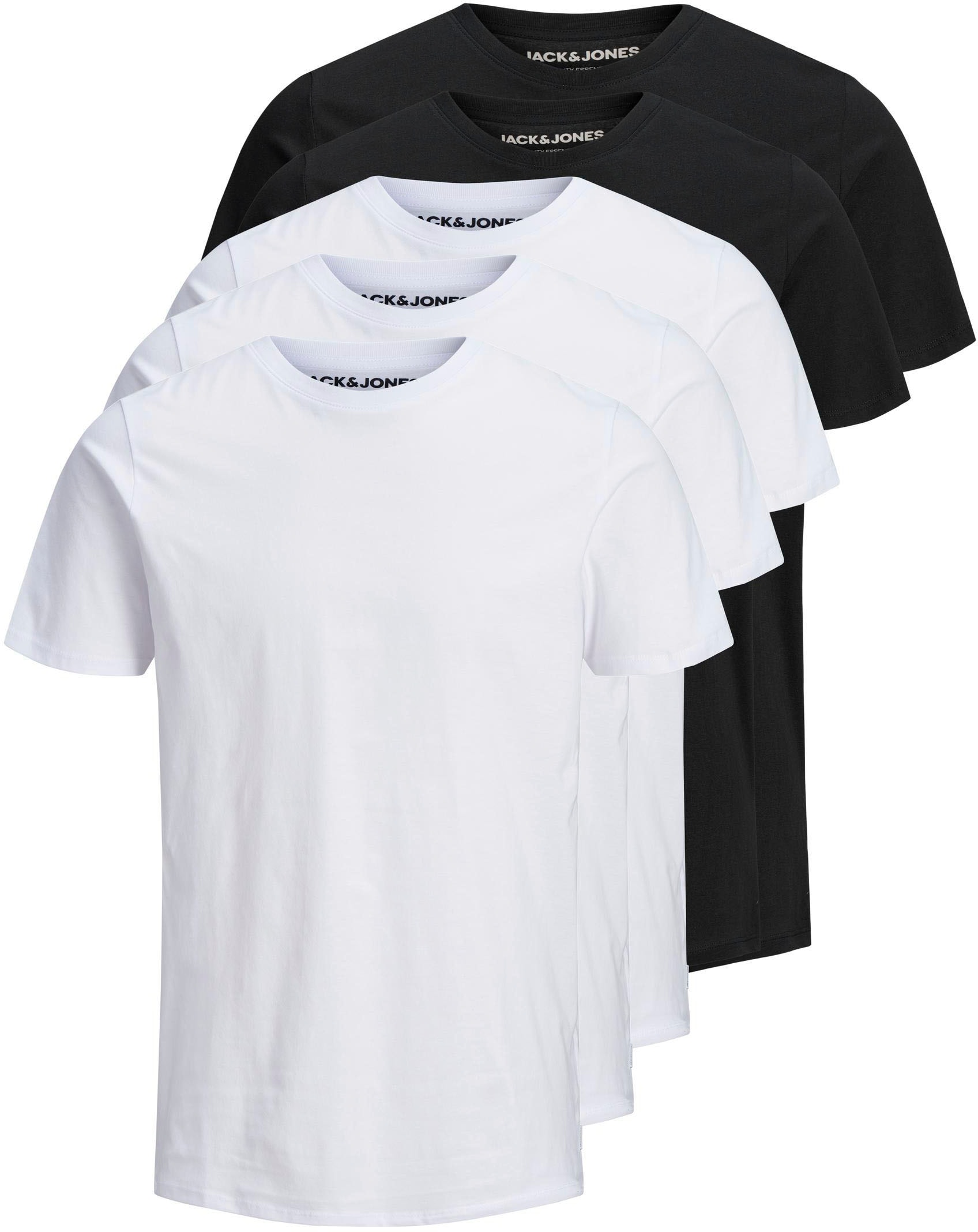 T-Shirt »JJEORGANIC BASIC TEE SS O-NE 5PK MP NOOS«, (Packung, 5 tlg., 5er-Pack)