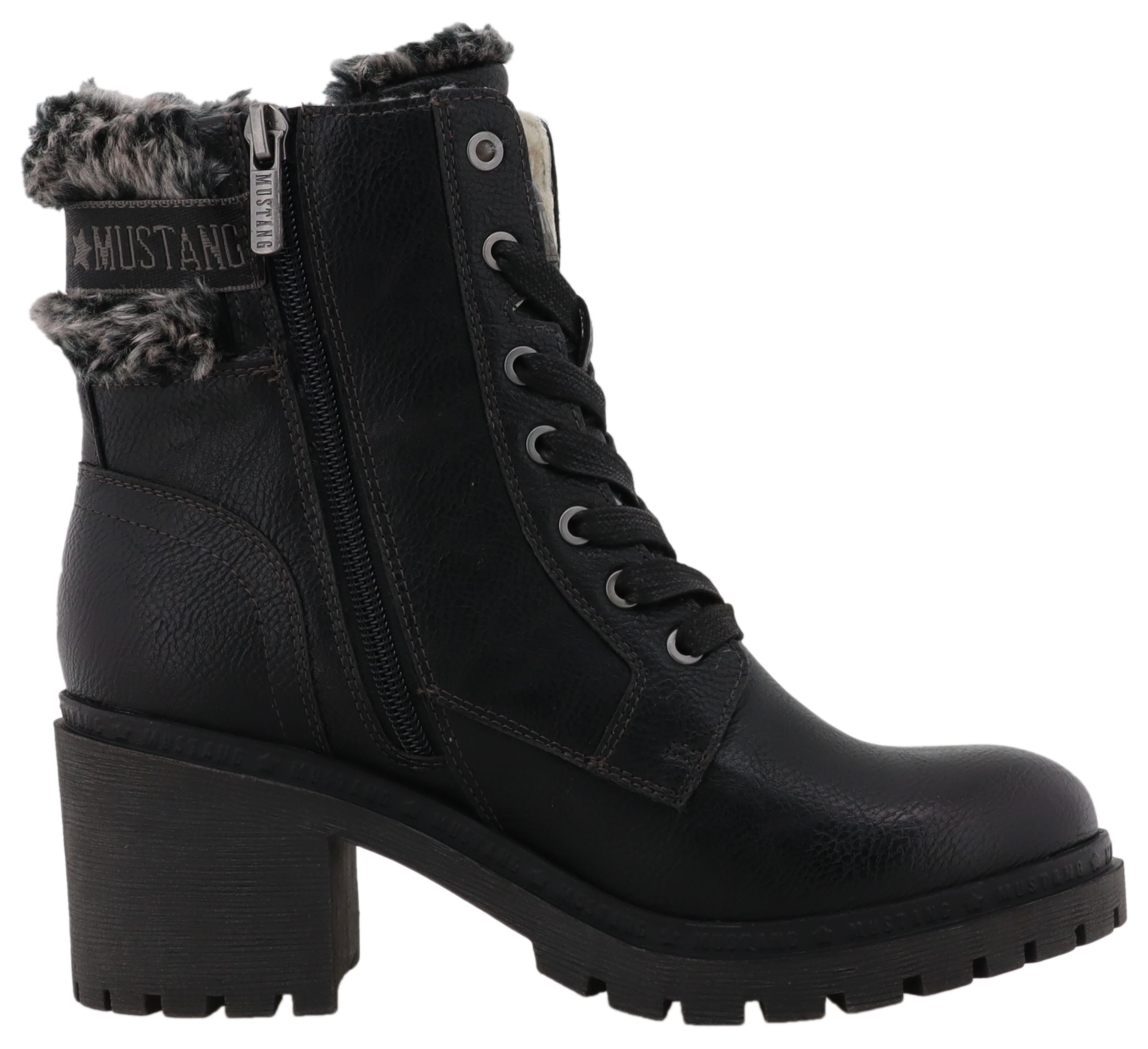 Mustang Shoes Winterstiefelette »Leila«  Winterstiefel mit Kunstfellkragen und Blockabsatz