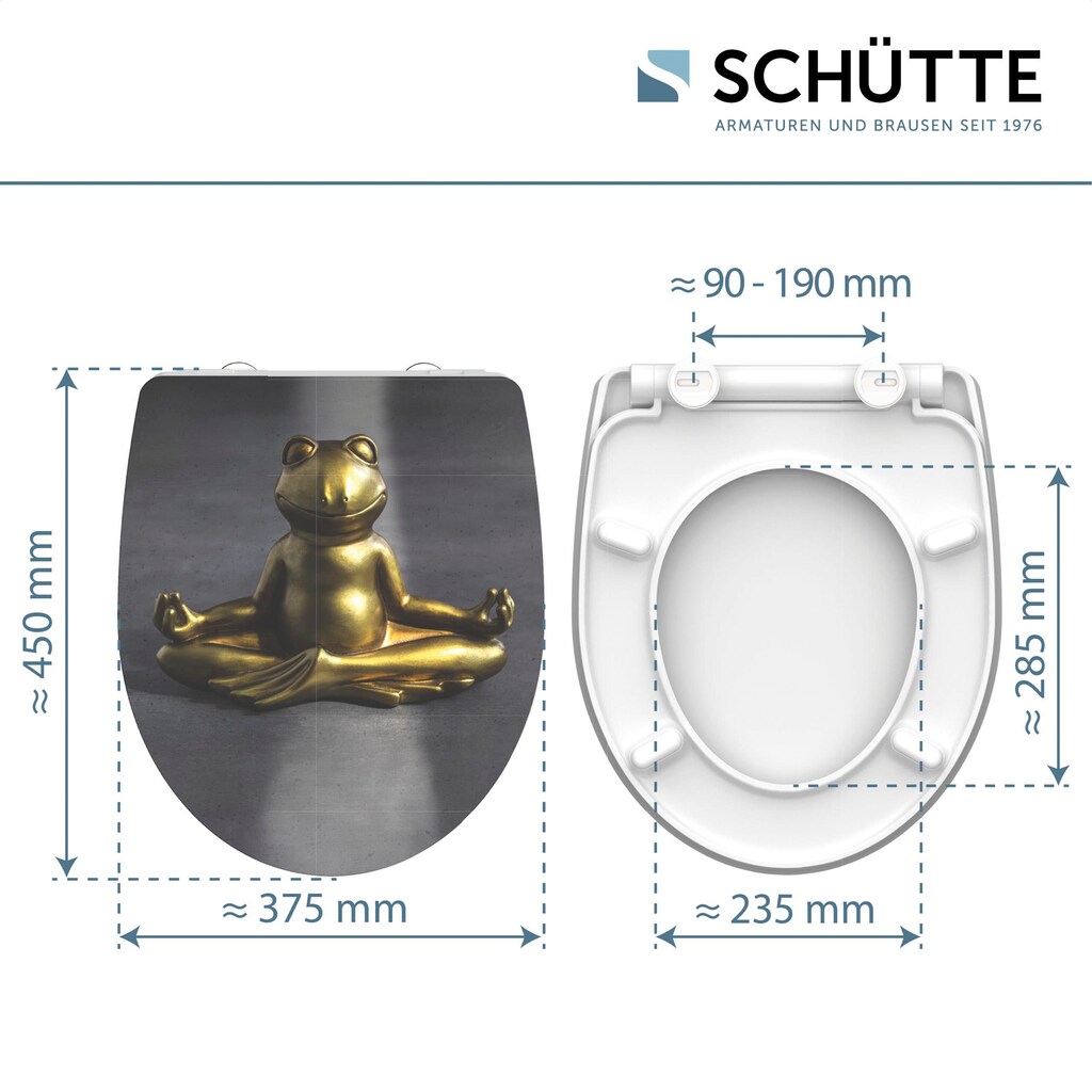 Schütte WC-Sitz »Relaxing Frog«, Duroplast, mit Absenkautomatik und Schnellverschluss, High Gloss