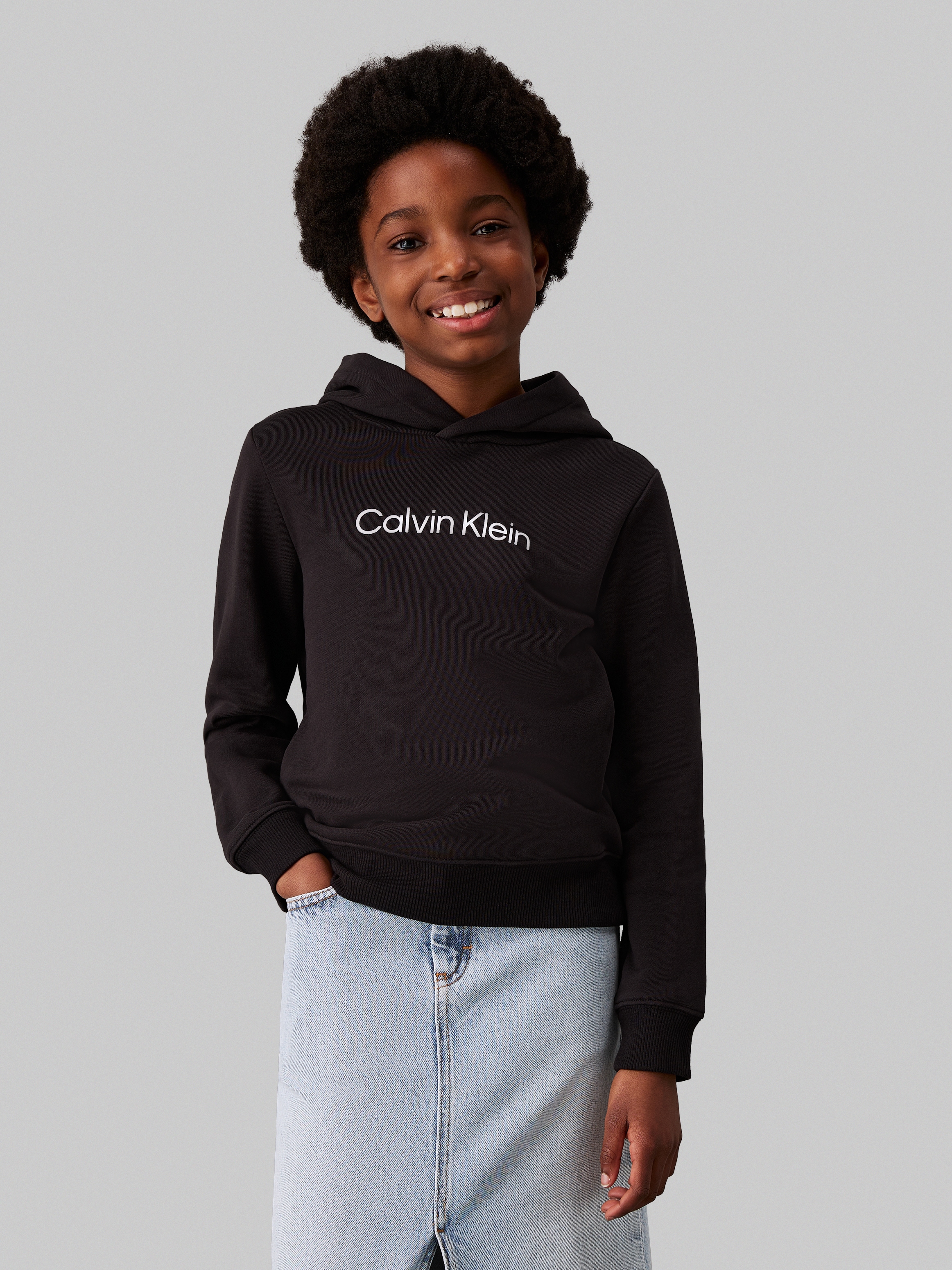 Calvin Klein Jeans Kapuzensweatshirt »Inst. Logo Reg. Terry Hoodie« für Kinder bis 16 Jahre und mit Logoschriftzug