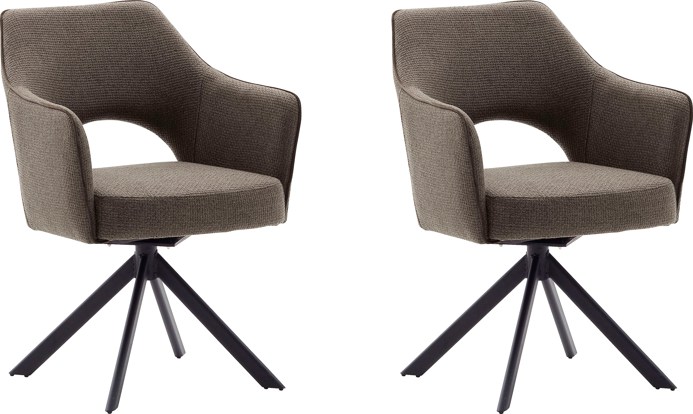 MCA furniture 4-Fußstuhl »Tonala«, (Set), 2 St., Velourstoff grob, (2er-Set), 180° drehbar, Belastbarkeit 120 kg, Sitzhöhe ca. 49 cm