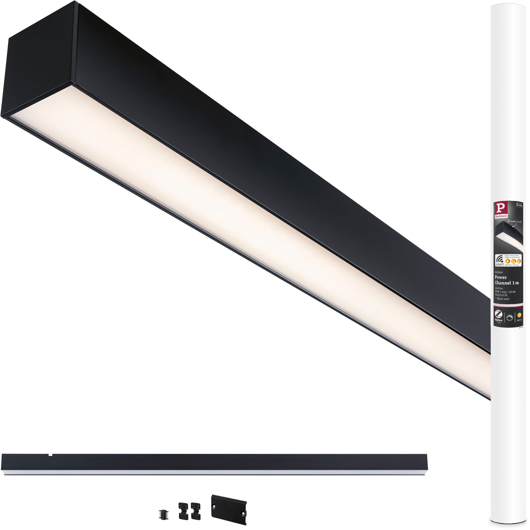 Paulmann Schienensystem-Leuchten »Linion Einspeisung Zigbee 3.0 Power Channel 1m« LED-Modul 1 Stk. Warmweiß Smart Home